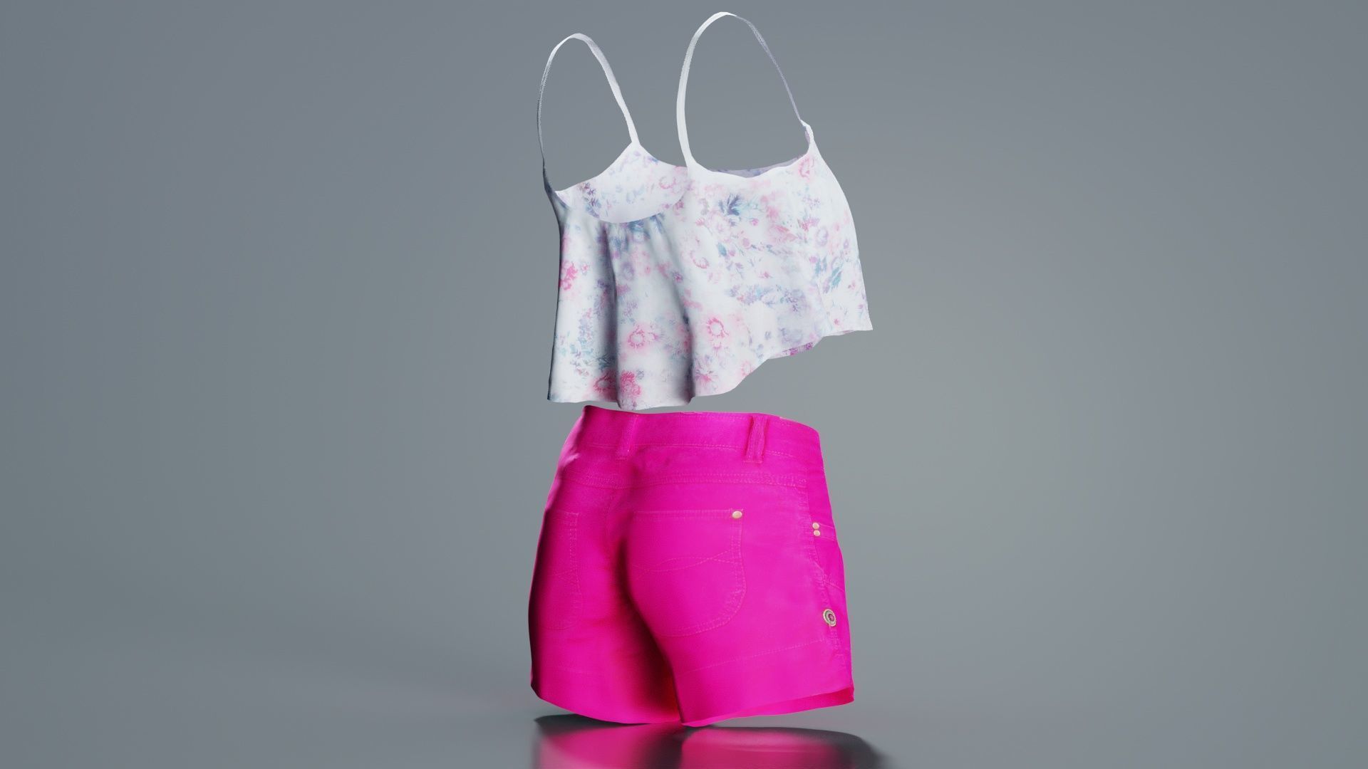 Summer Outfit Low-poly 3D model_5