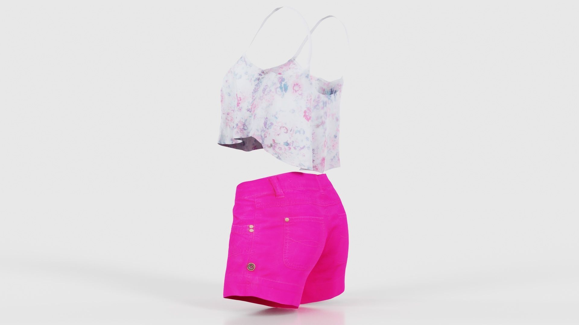 Summer Outfit Low-poly 3D model_23