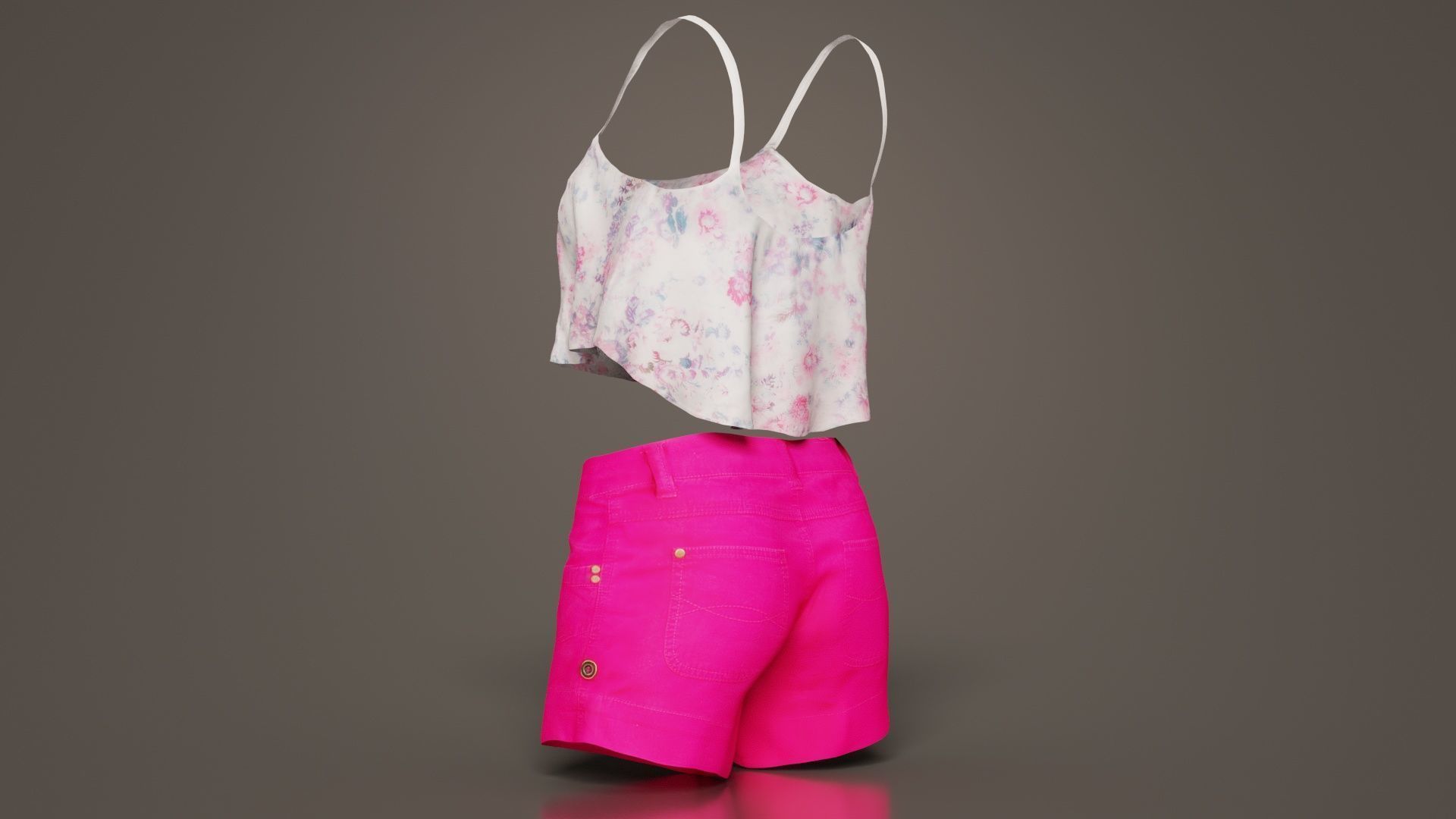 Summer Outfit Low-poly 3D model_7