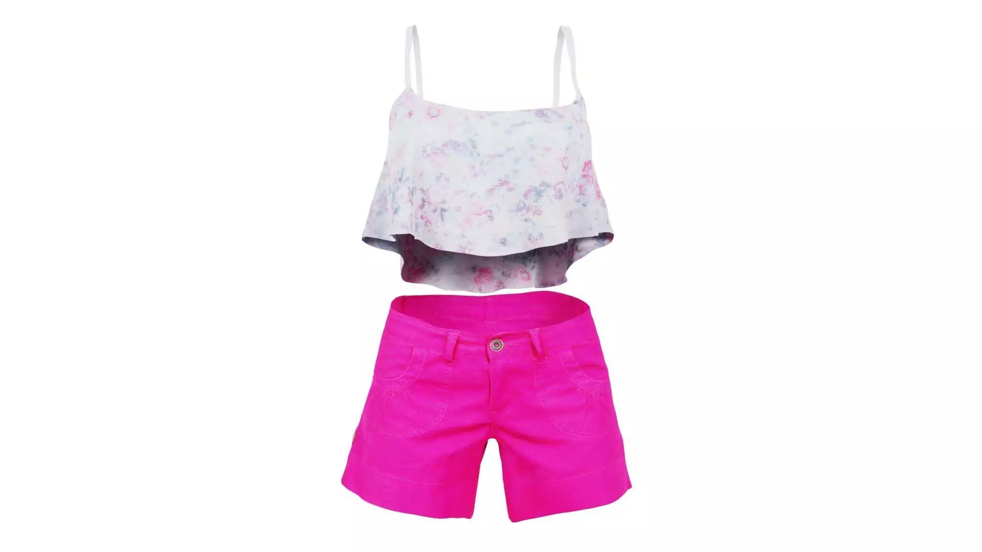 Summer Outfit Low-poly 3D model_0