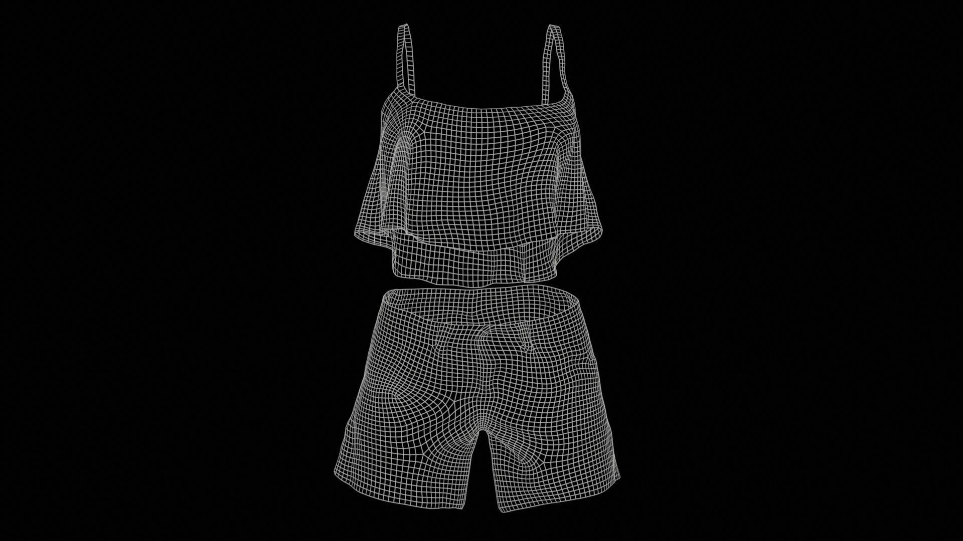 Summer Outfit Low-poly 3D model_11