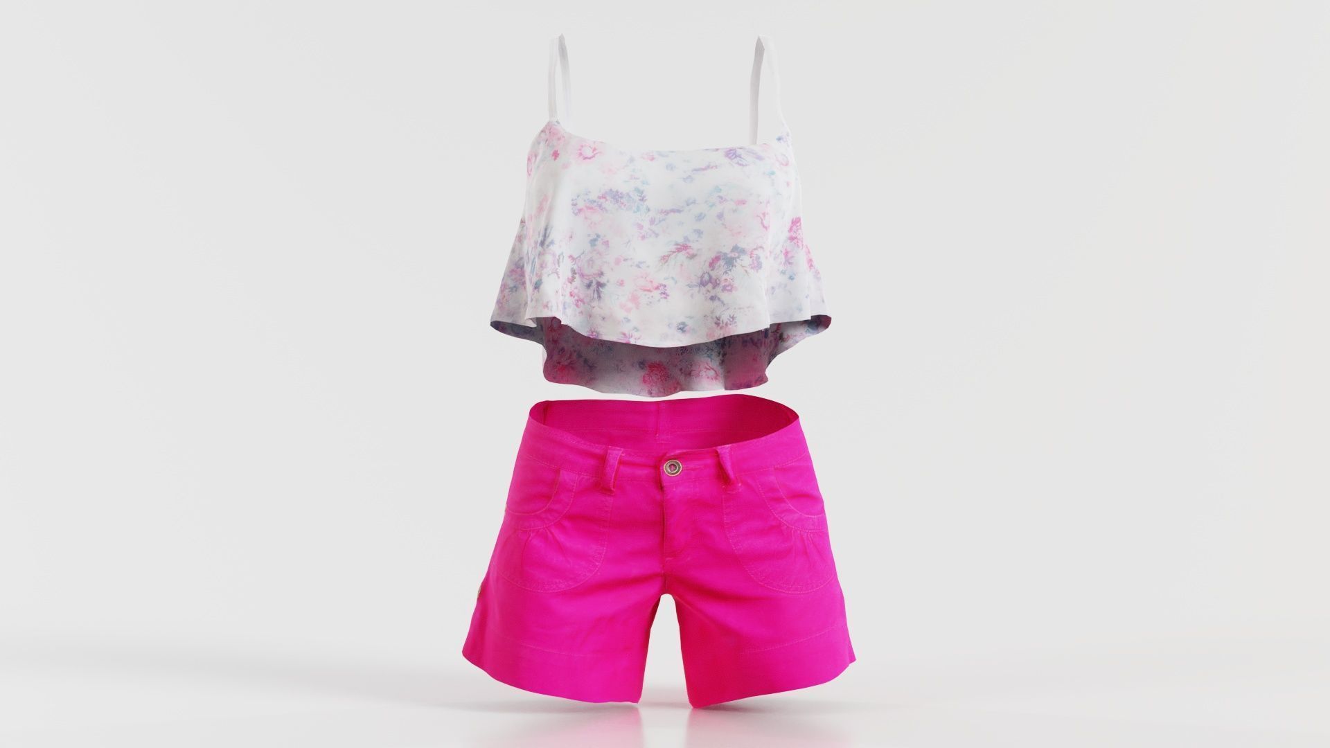 Summer Outfit Low-poly 3D model_6