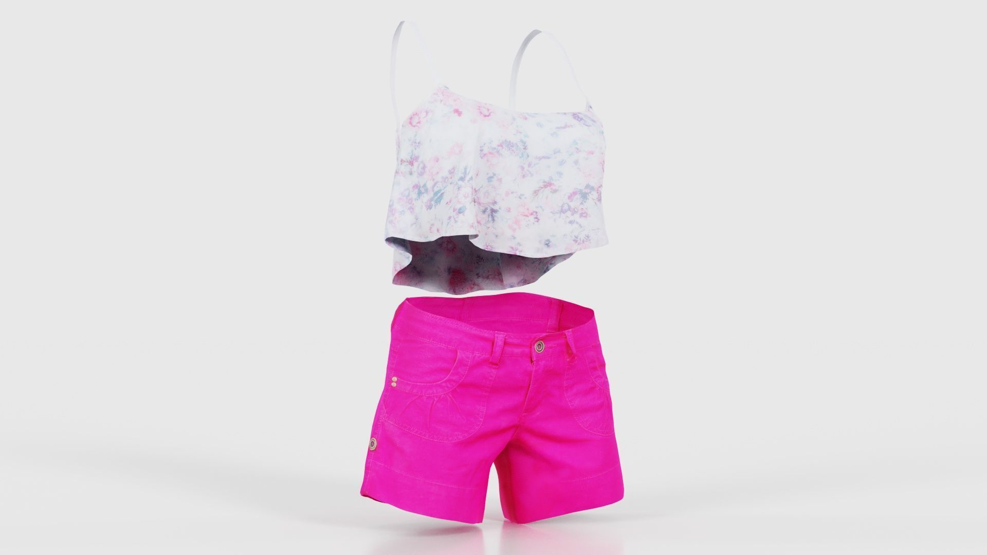Summer Outfit Low-poly 3D model_16