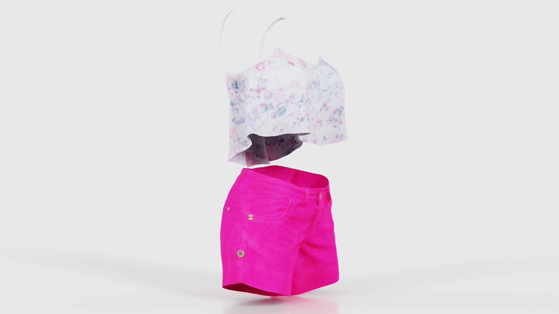 Summer Outfit Low-poly 3D model_17