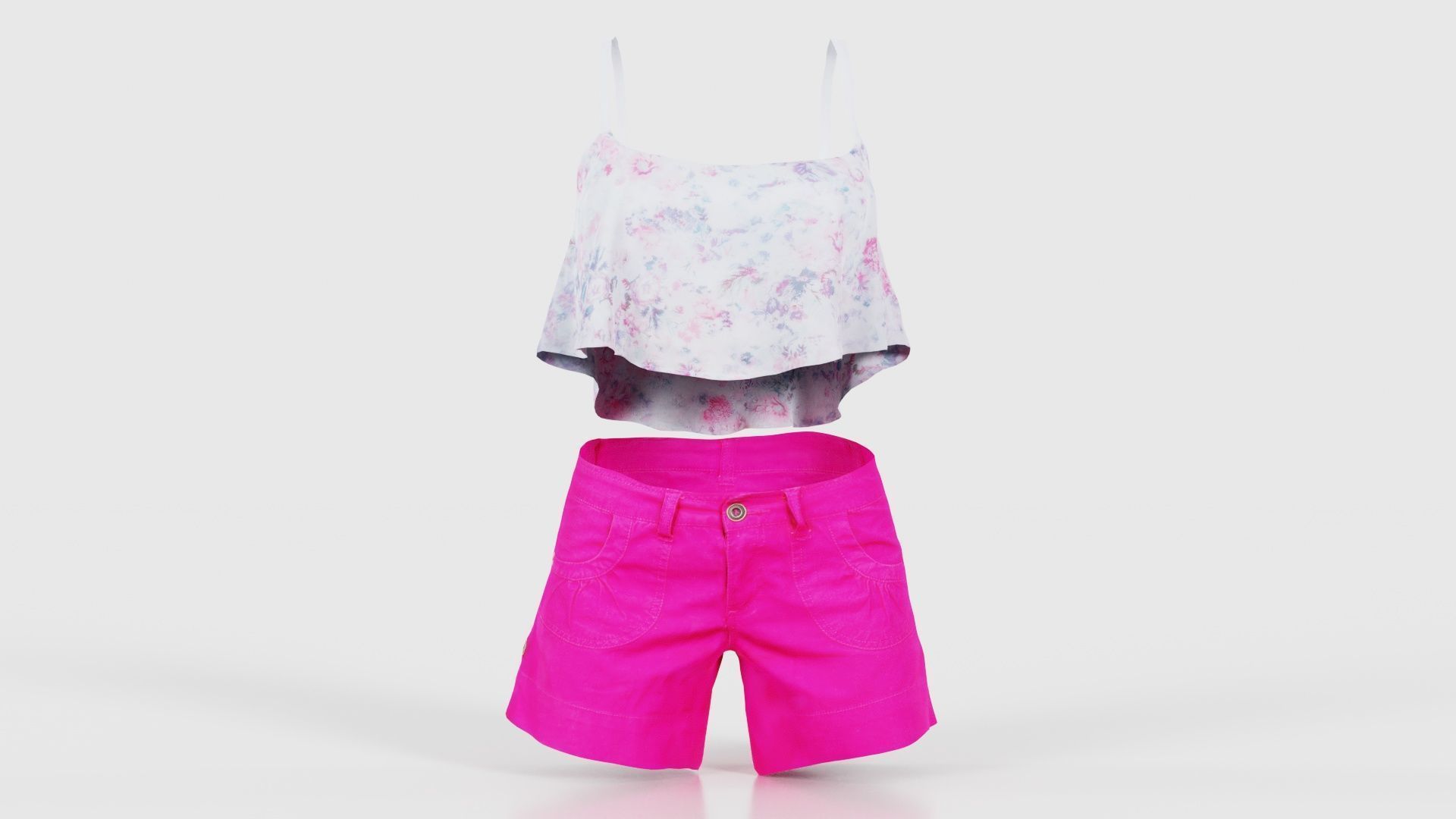 Summer Outfit Low-poly 3D model_15