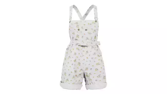 White Jumpsuit Flowers