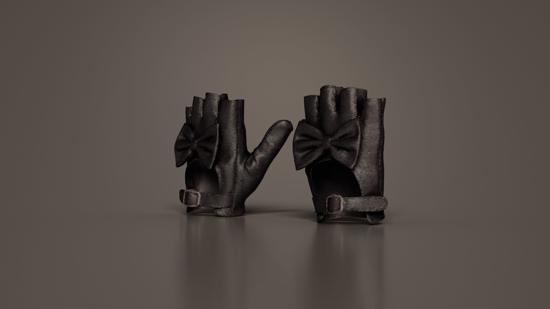 Bow Gloves Low-poly 3D model_1