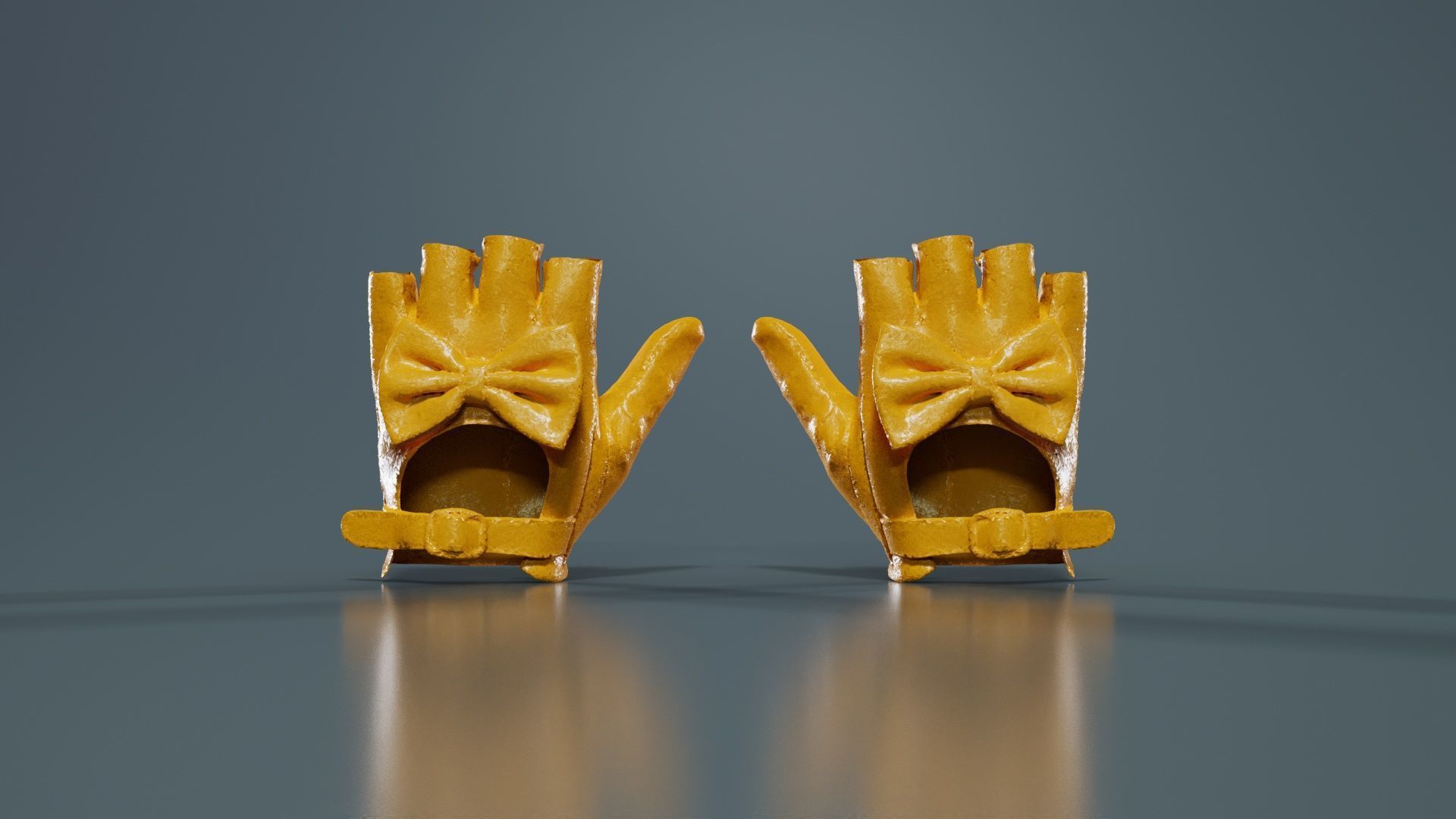 Bow Gloves Low-poly 3D model_12