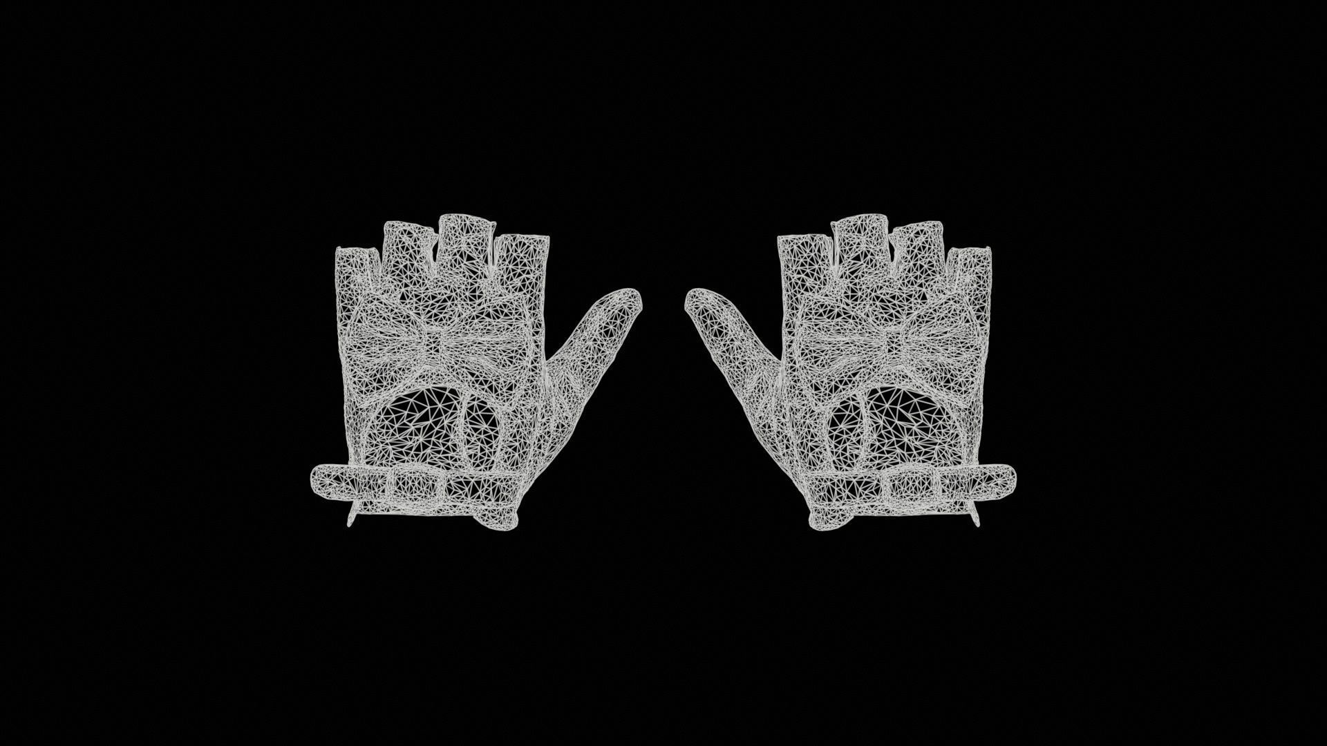 Bow Gloves Low-poly 3D model_11