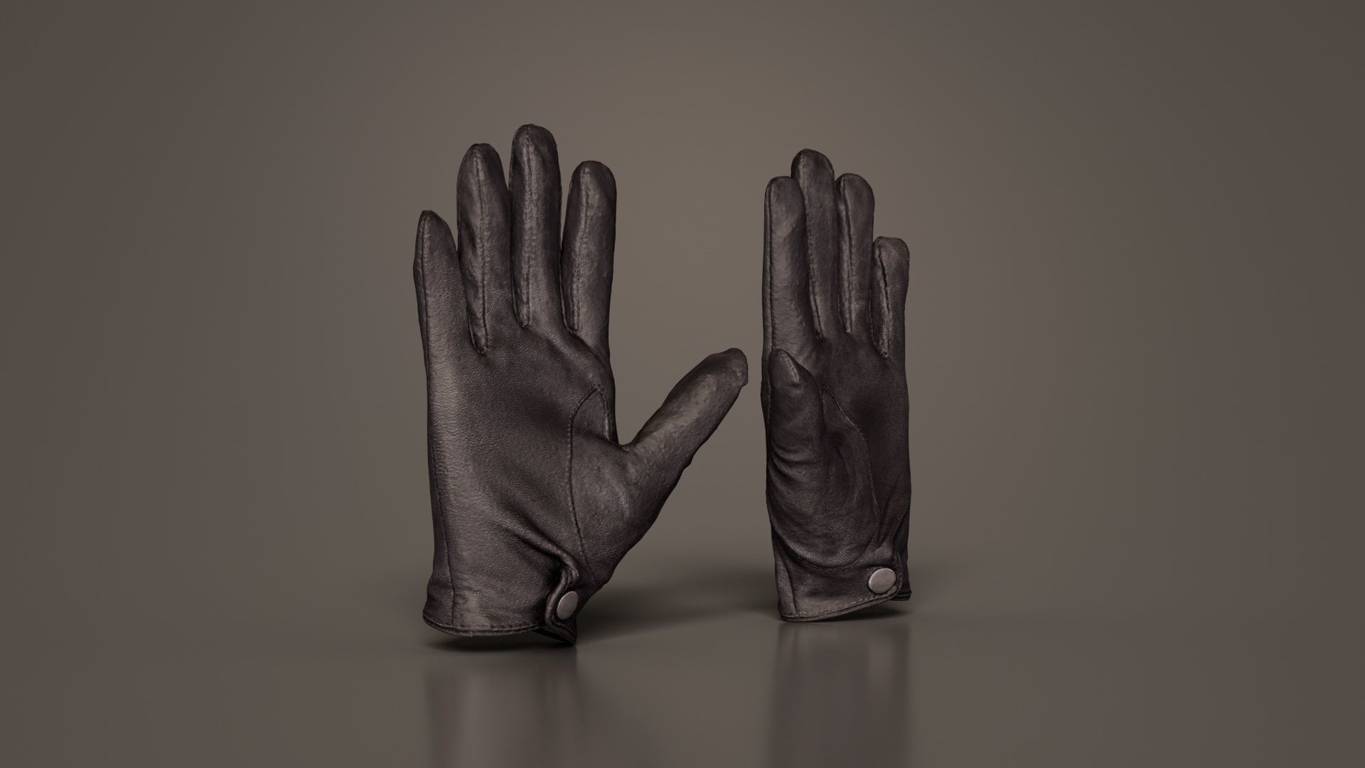 Button Gloves Low-poly 3D model_7