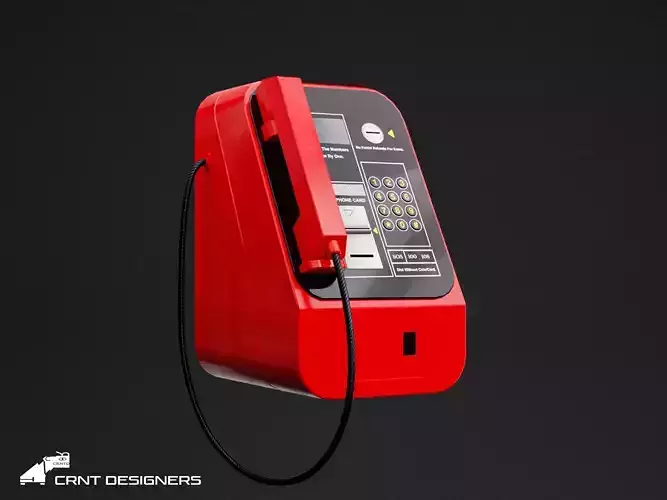 Pay Phone - Public Phone Low-poly 3D model