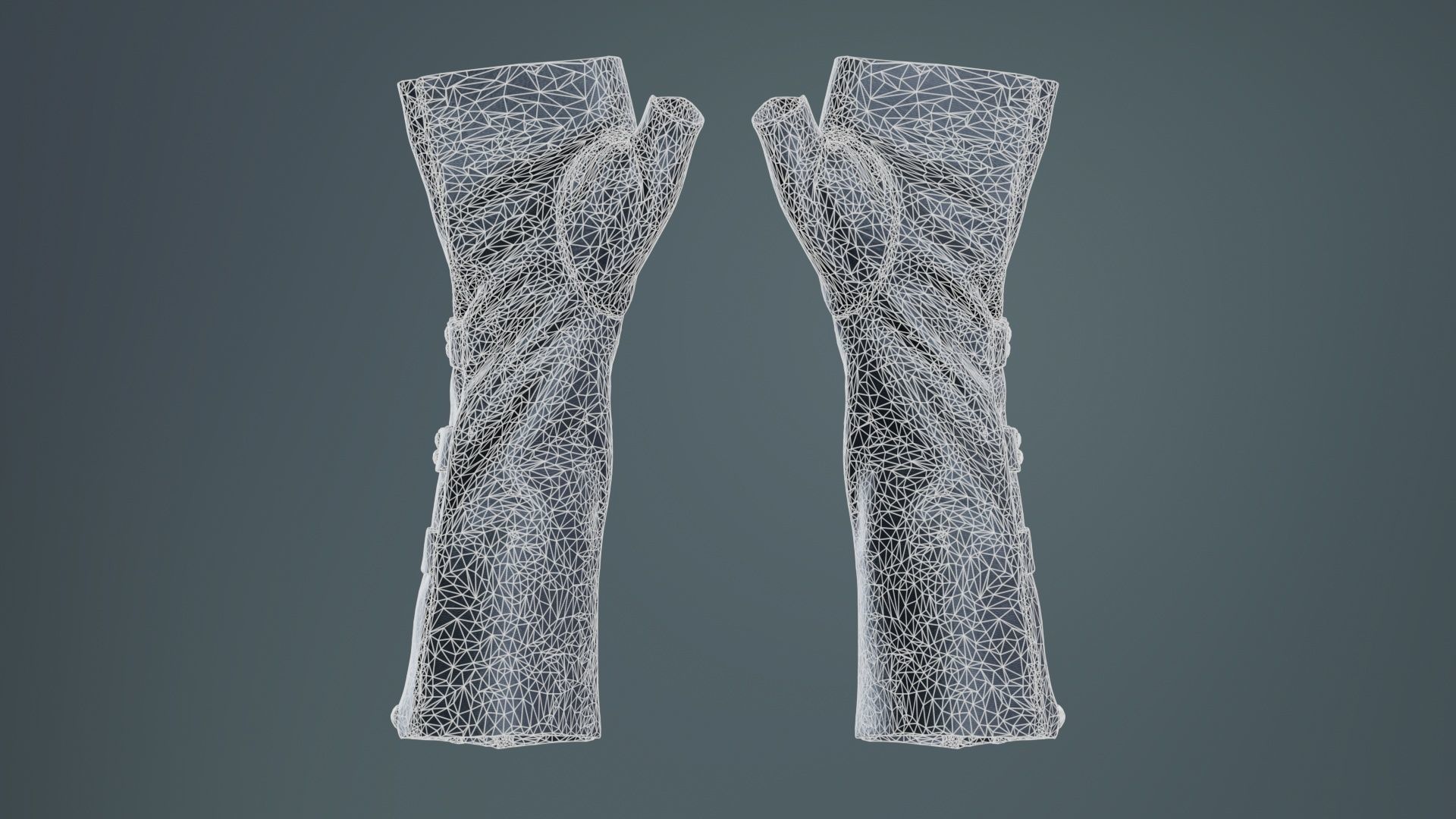 Clasp Leather Gloves Low-poly 3D model_10