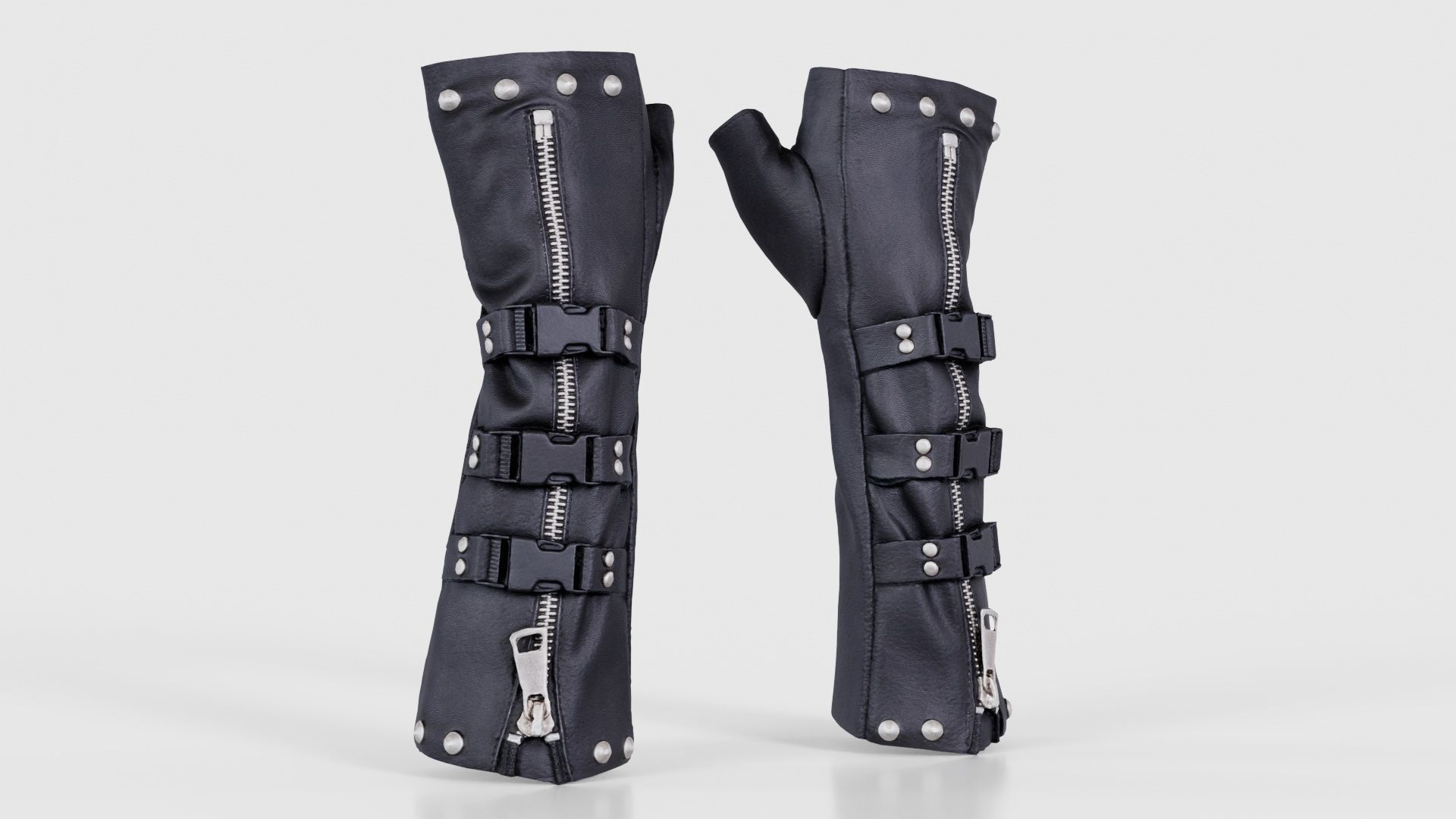 Clasp Leather Gloves Low-poly 3D model_16