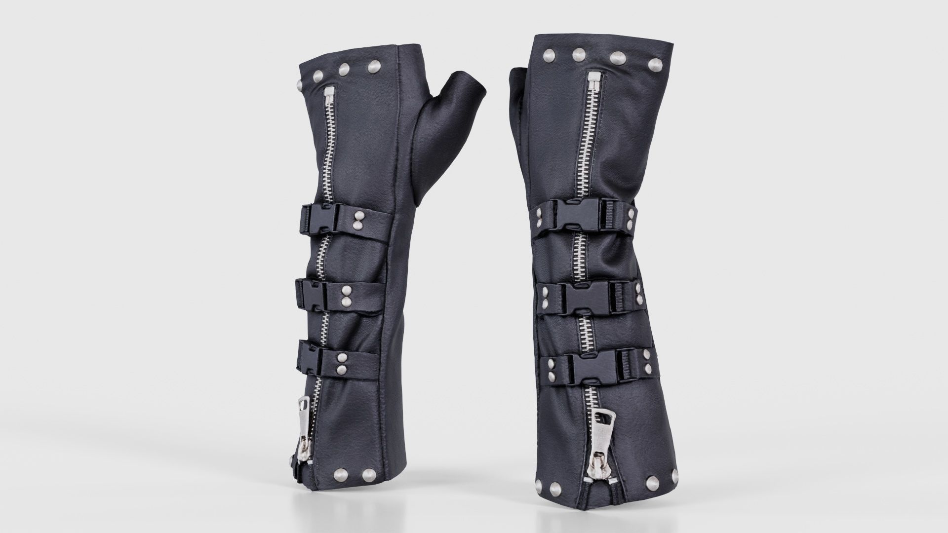 Clasp Leather Gloves Low-poly 3D model_26