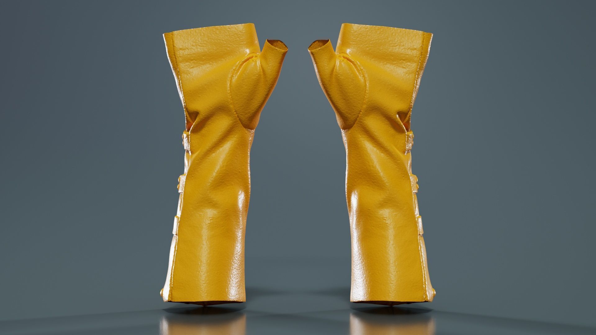 Clasp Leather Gloves Low-poly 3D model_13