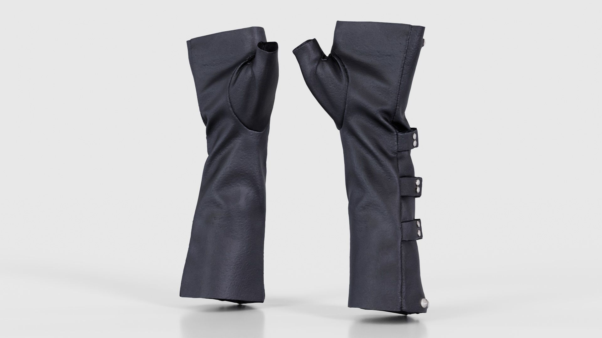 Clasp Leather Gloves Low-poly 3D model_20