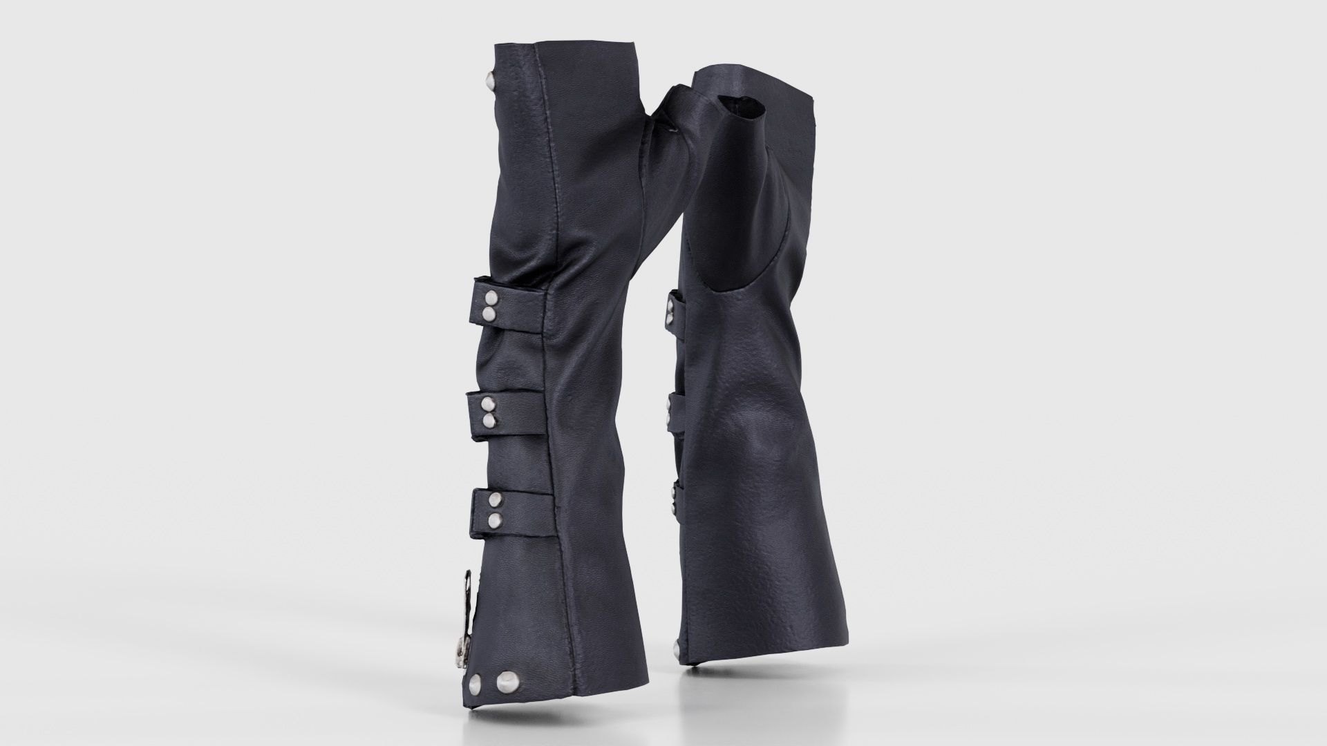 Clasp Leather Gloves Low-poly 3D model_23