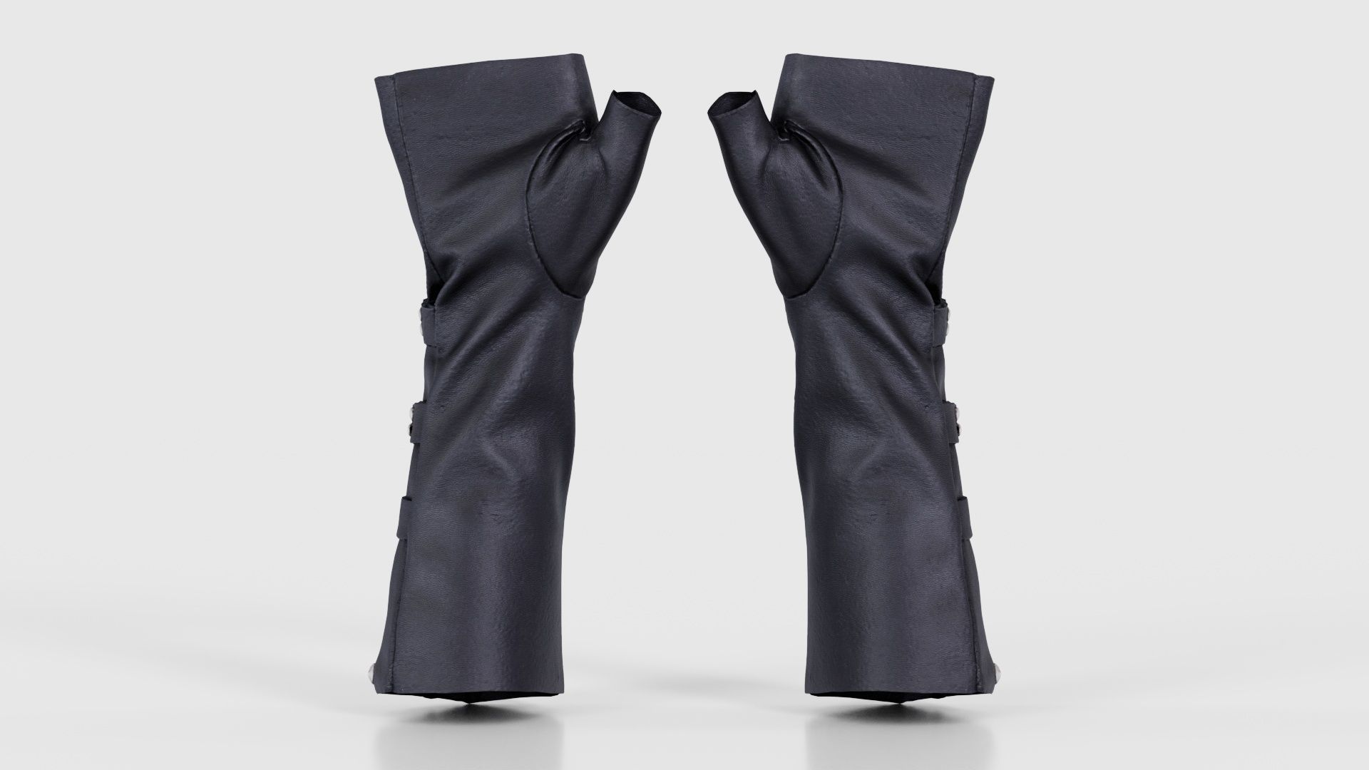 Clasp Leather Gloves Low-poly 3D model_21