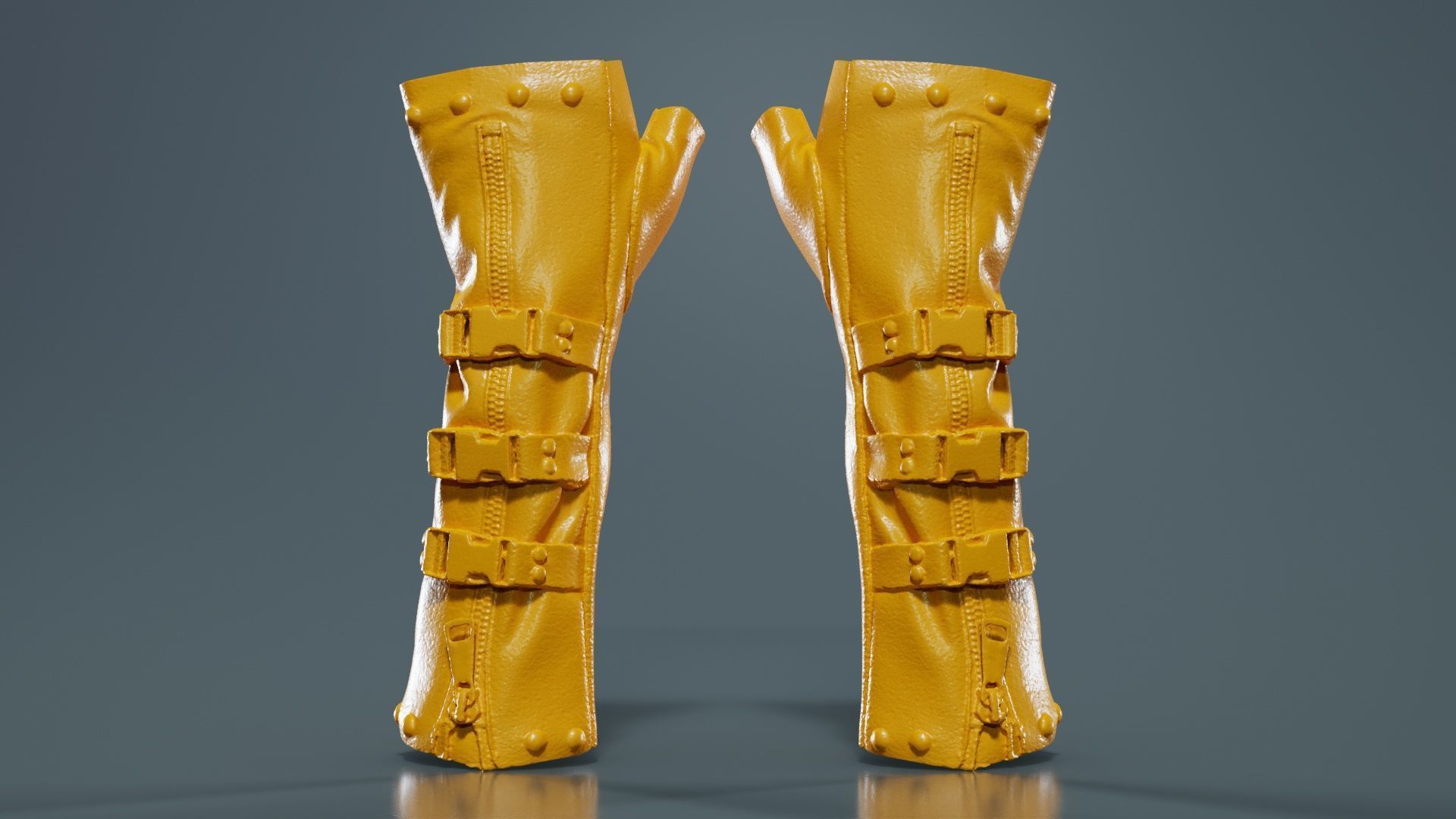 Clasp Leather Gloves Low-poly 3D model_12