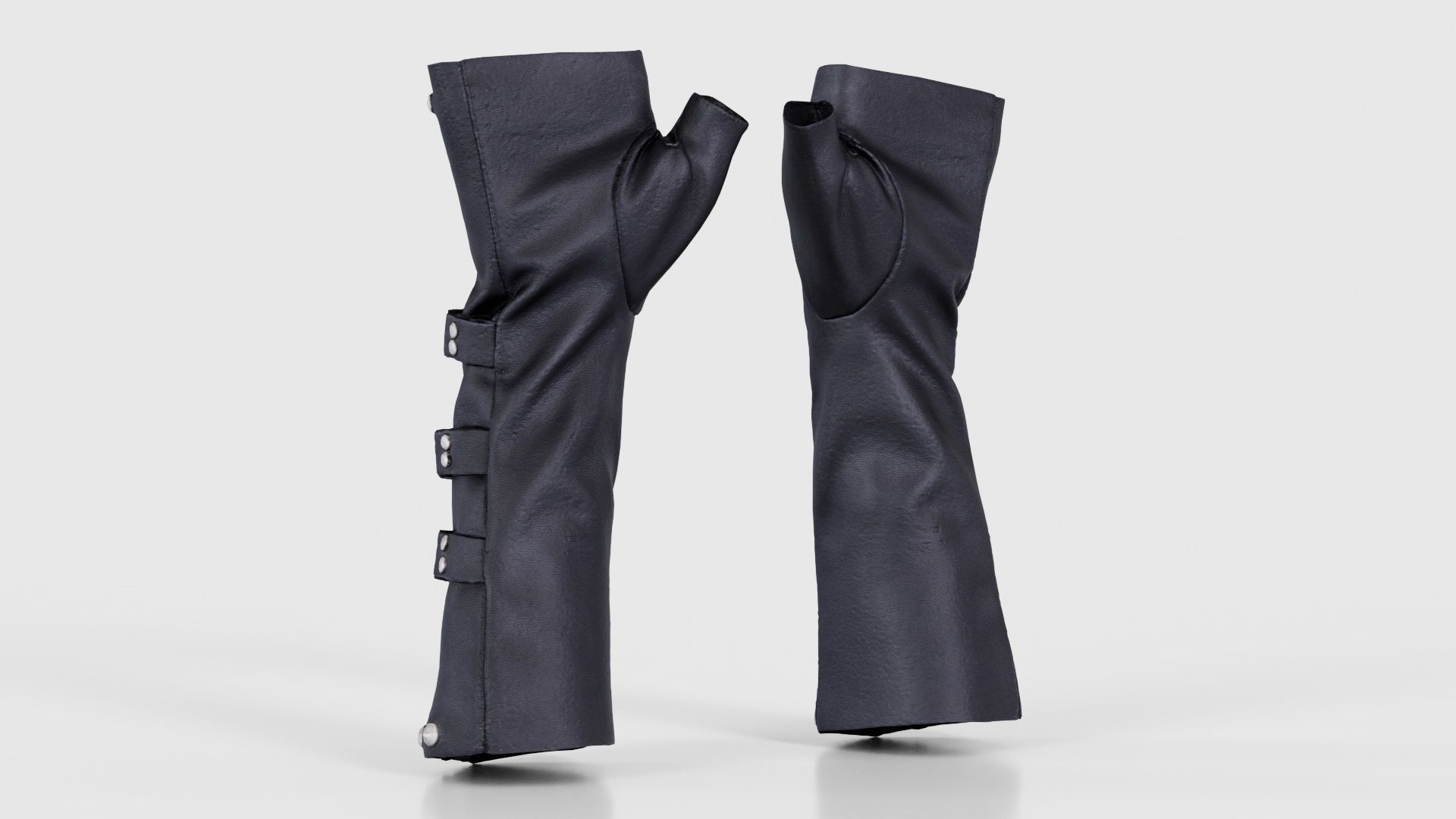 Clasp Leather Gloves Low-poly 3D model_22