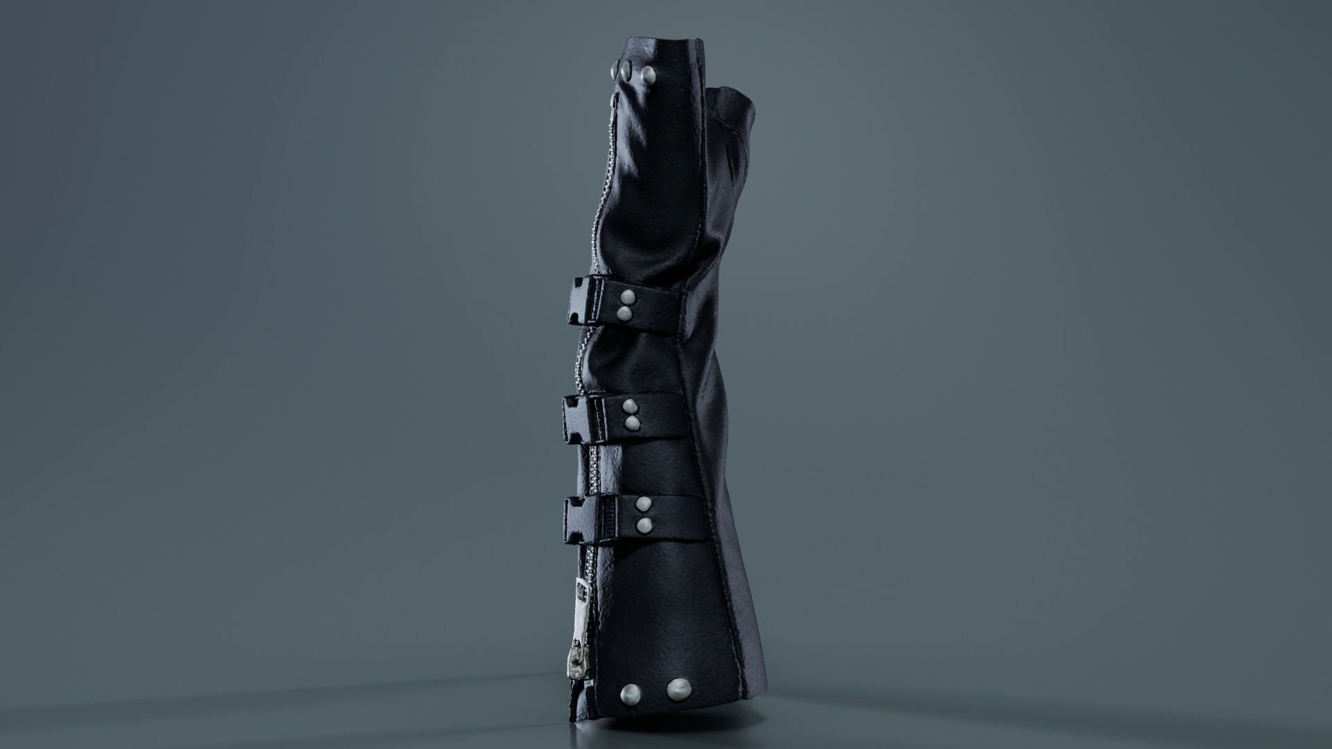 Clasp Leather Gloves Low-poly 3D model_3