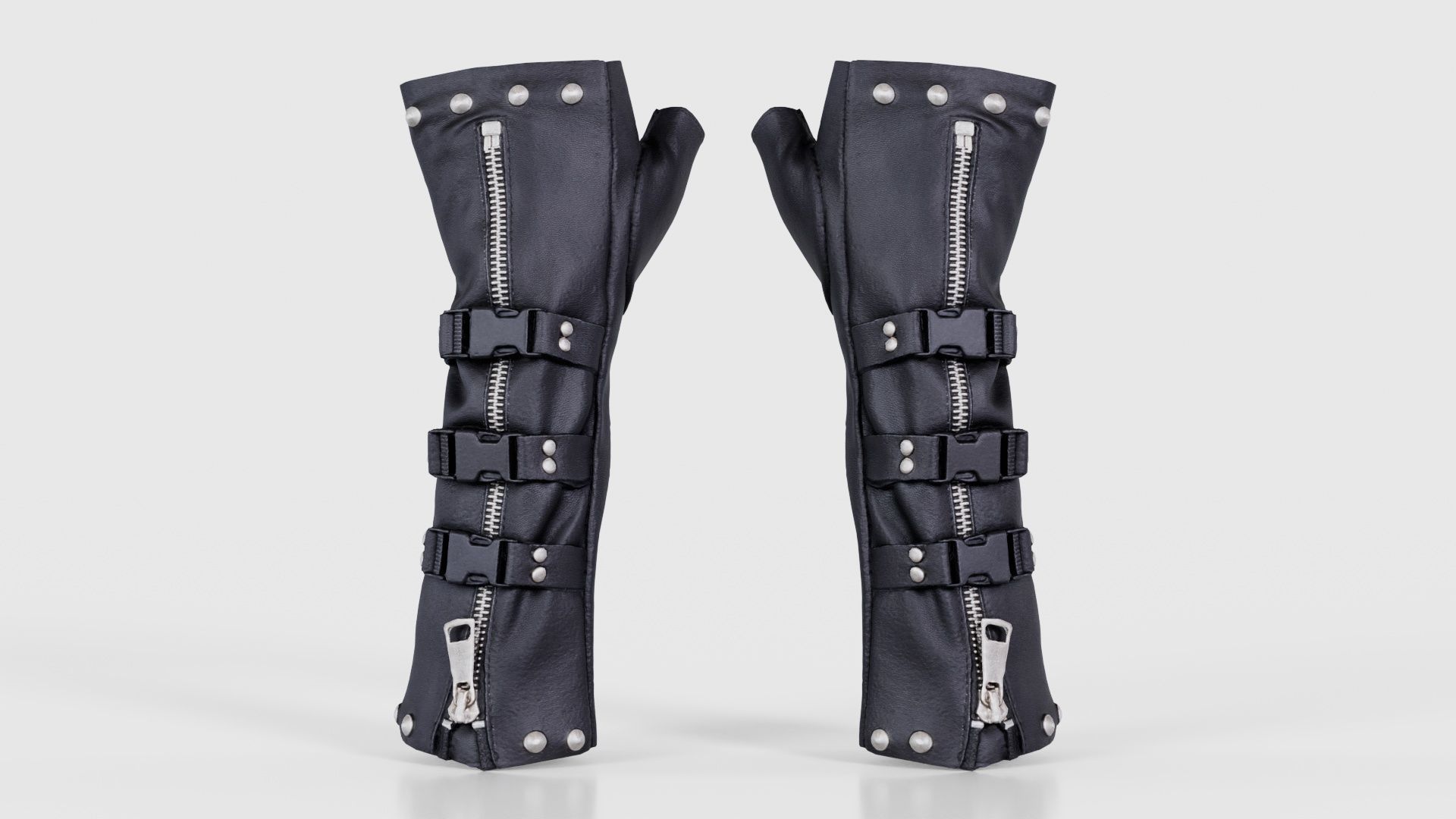 Clasp Leather Gloves Low-poly 3D model_15