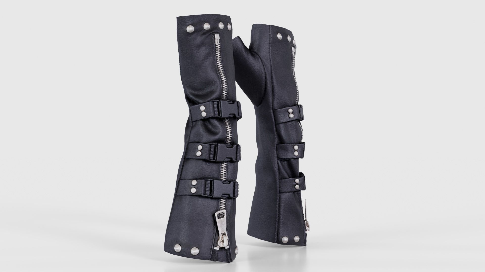 Clasp Leather Gloves Low-poly 3D model_17