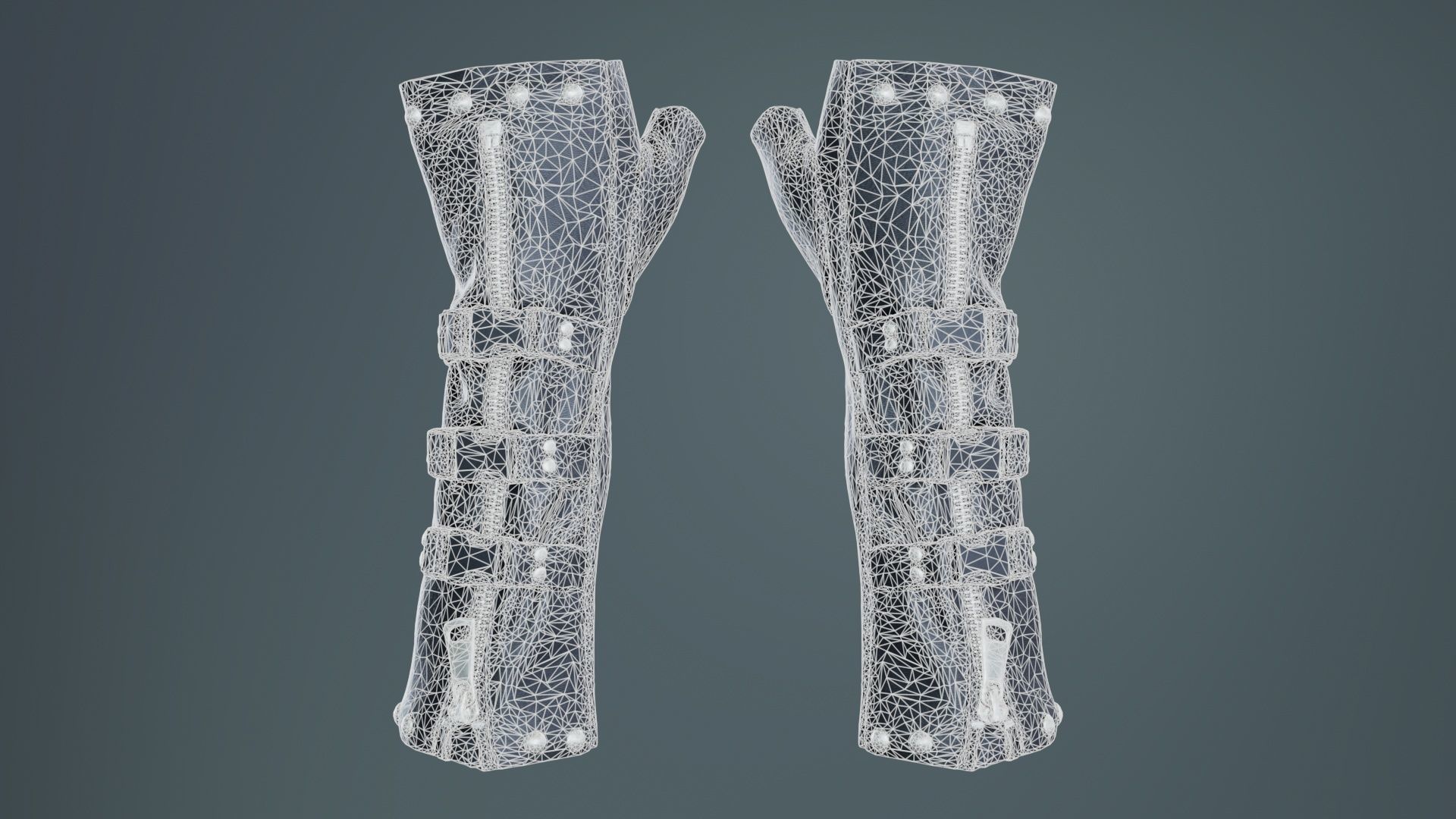 Clasp Leather Gloves Low-poly 3D model_9