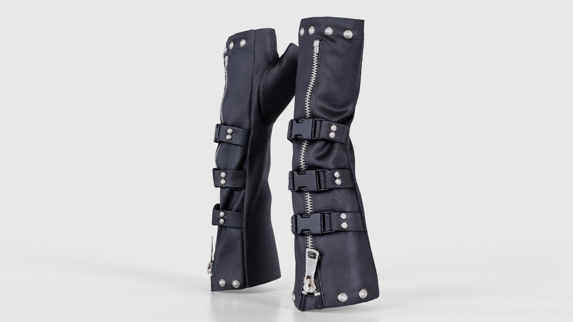 Clasp Leather Gloves Low-poly 3D model_25