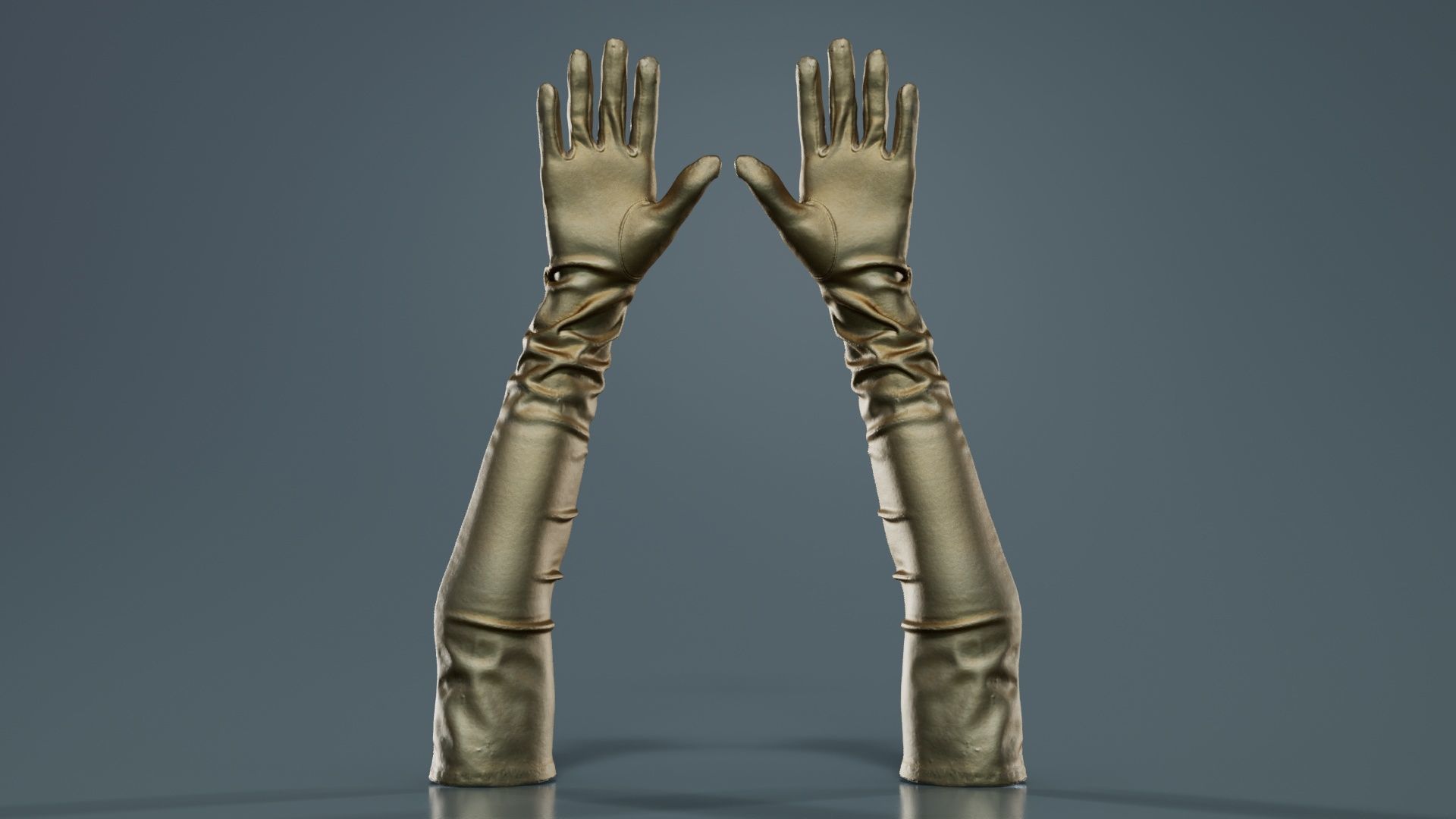 Diva Gloves Wrinkles Low-poly 3D model_2