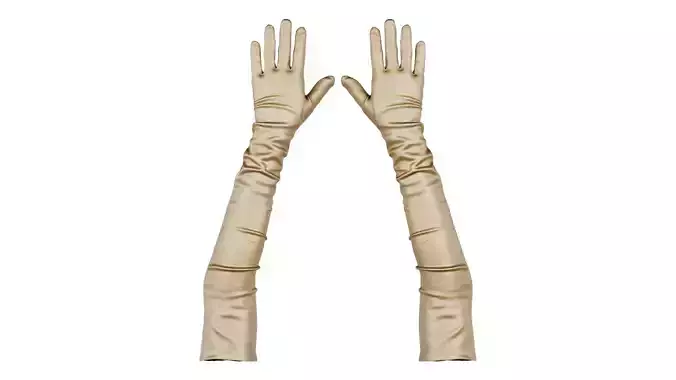 Diva Gloves Wrinkles Low-poly 3D model