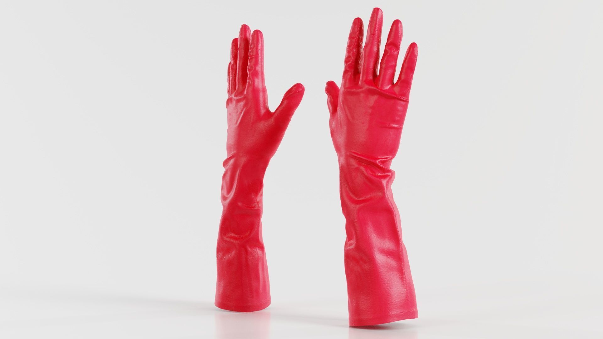 Elbow Length Latex Gloves Low-poly 3D model_8