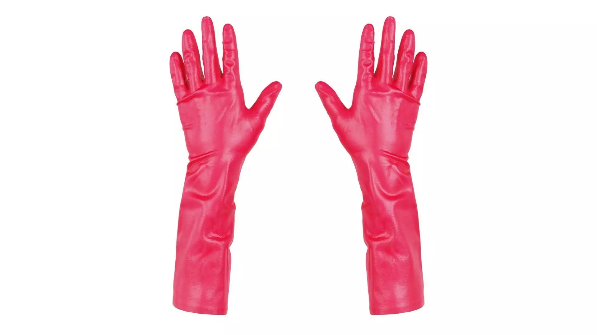 Elbow Length Latex Gloves Low-poly 3D model_0