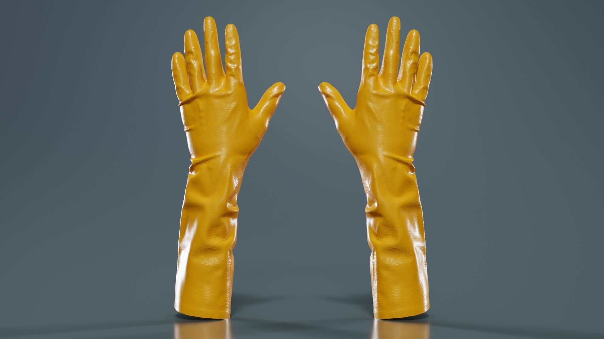 Elbow Length Latex Gloves Low-poly 3D model_12