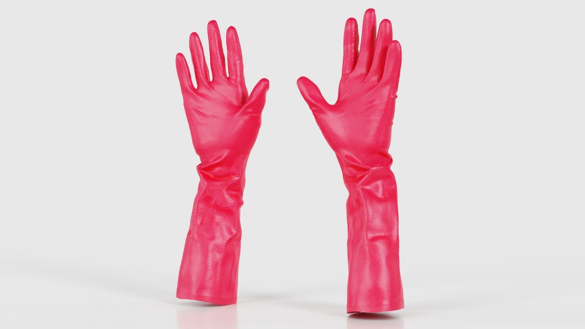 Elbow Length Latex Gloves Low-poly 3D model_20