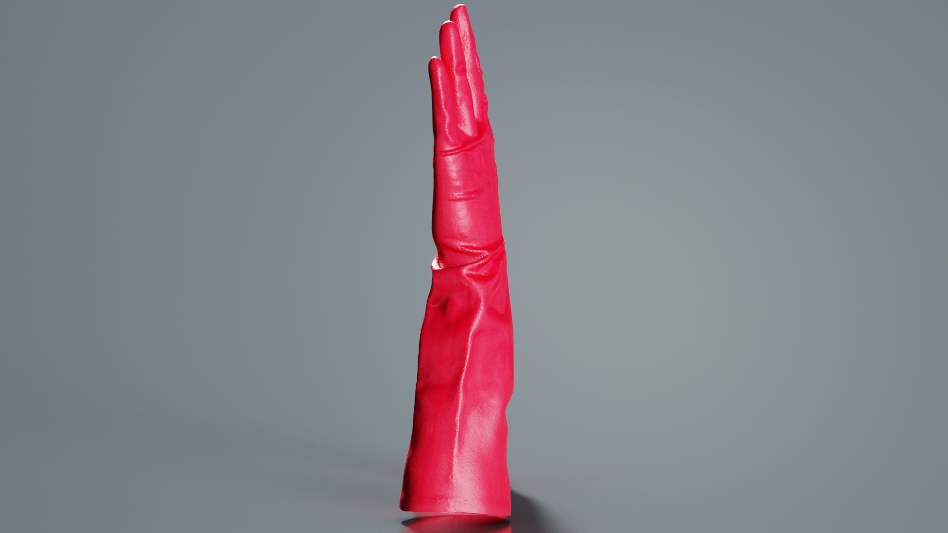 Elbow Length Latex Gloves Low-poly 3D model_3