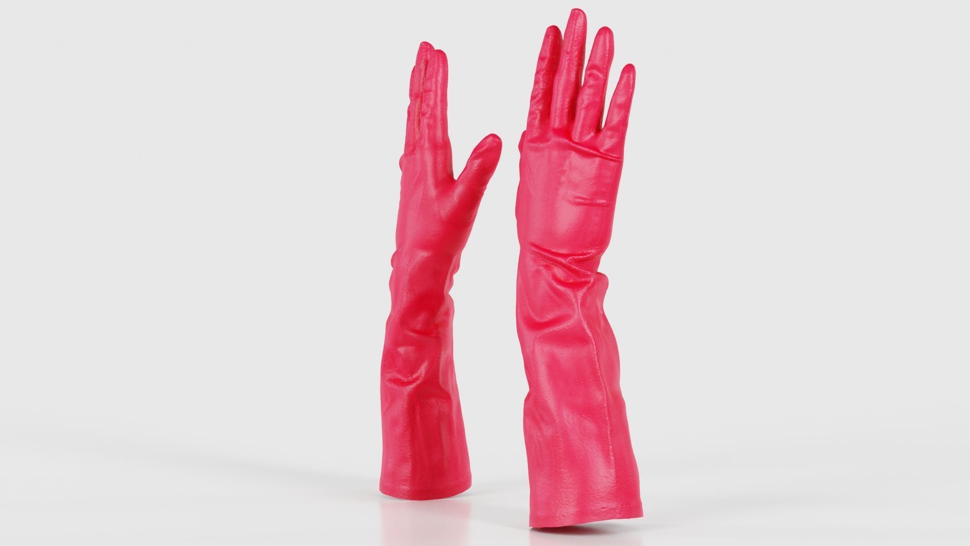 Elbow Length Latex Gloves Low-poly 3D model_25