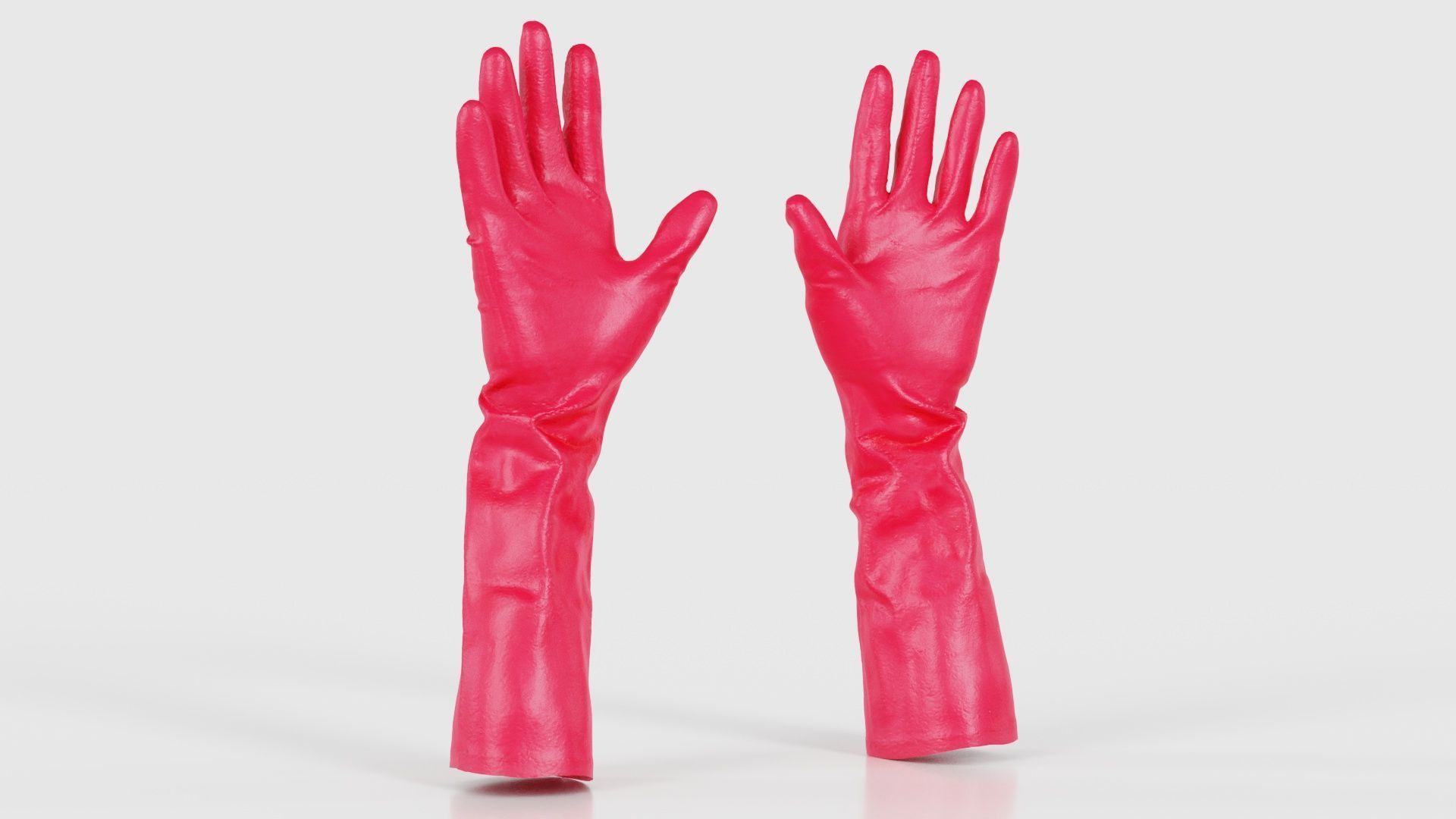 Elbow Length Latex Gloves Low-poly 3D model_22