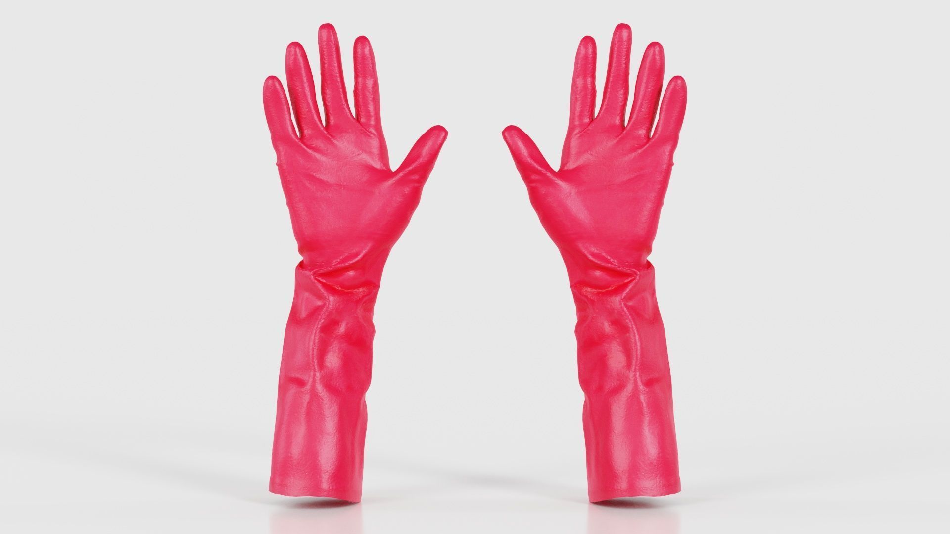 Elbow Length Latex Gloves Low-poly 3D model_21
