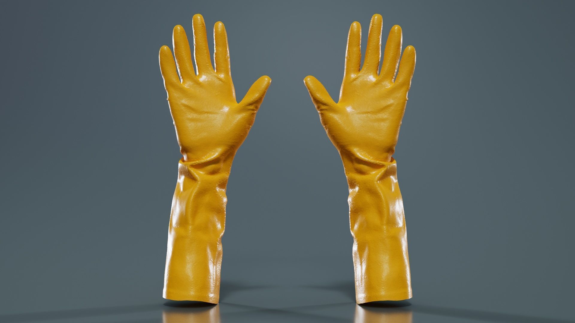 Elbow Length Latex Gloves Low-poly 3D model_13