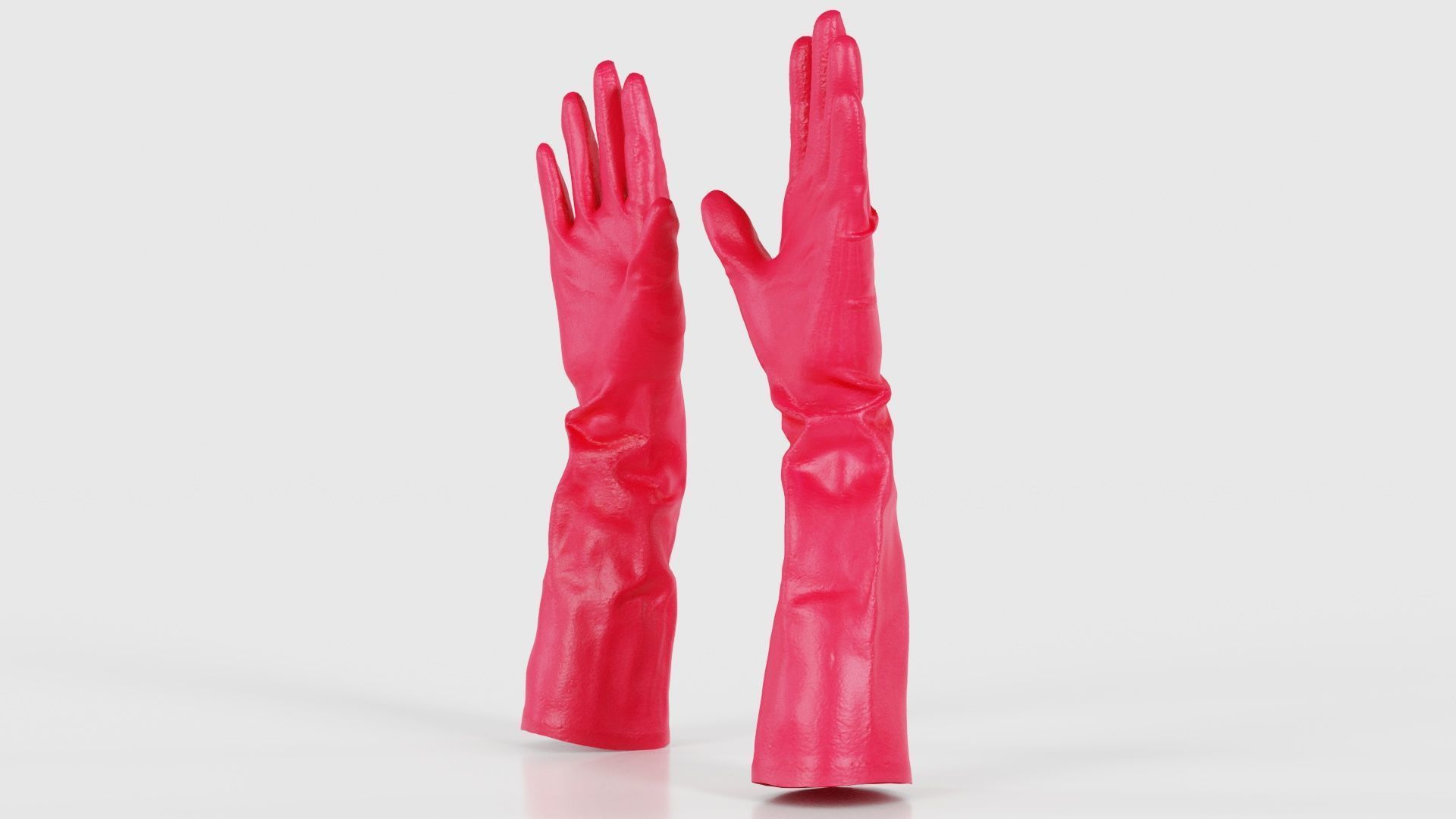 Elbow Length Latex Gloves Low-poly 3D model_19