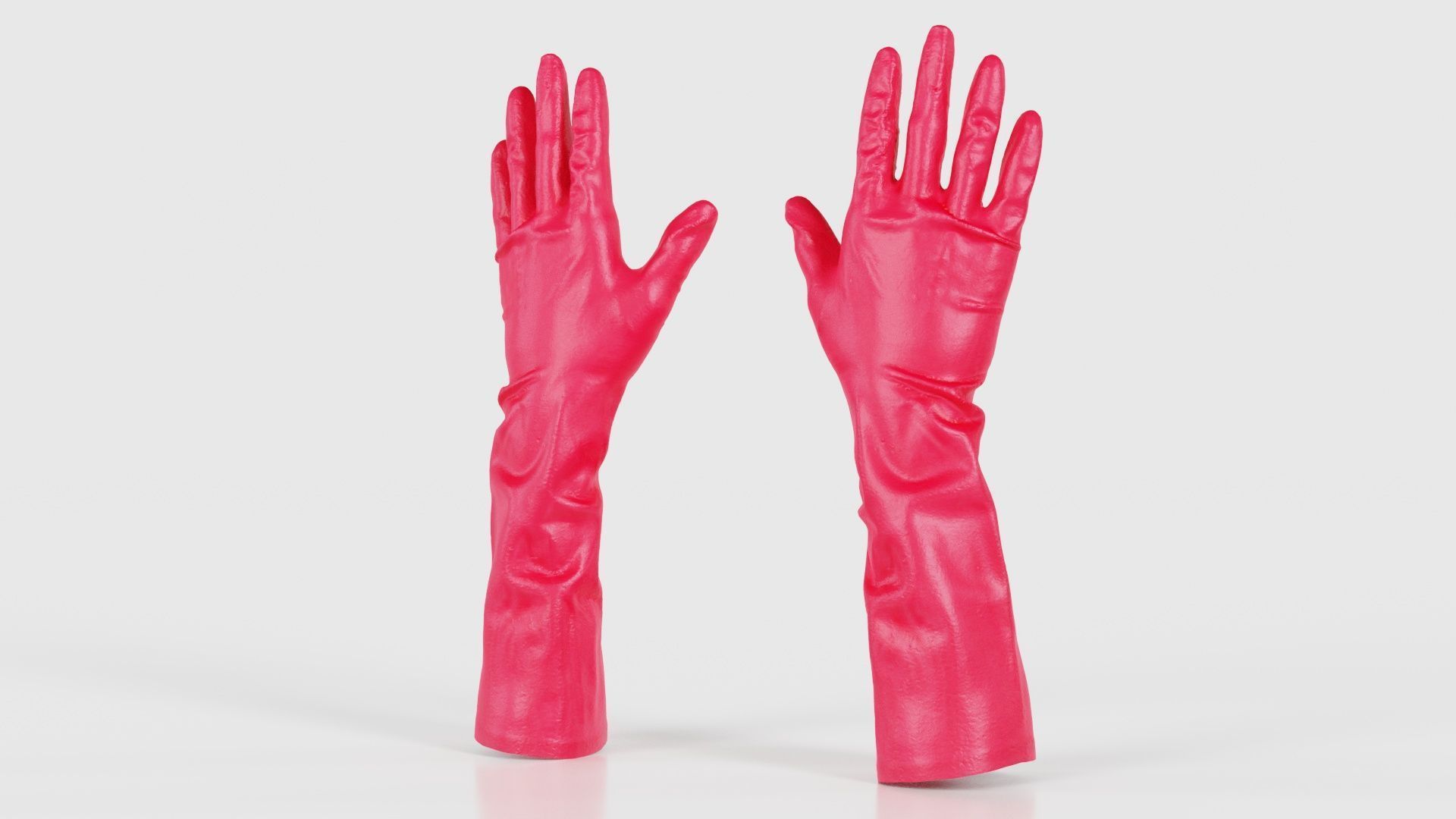 Elbow Length Latex Gloves Low-poly 3D model_26
