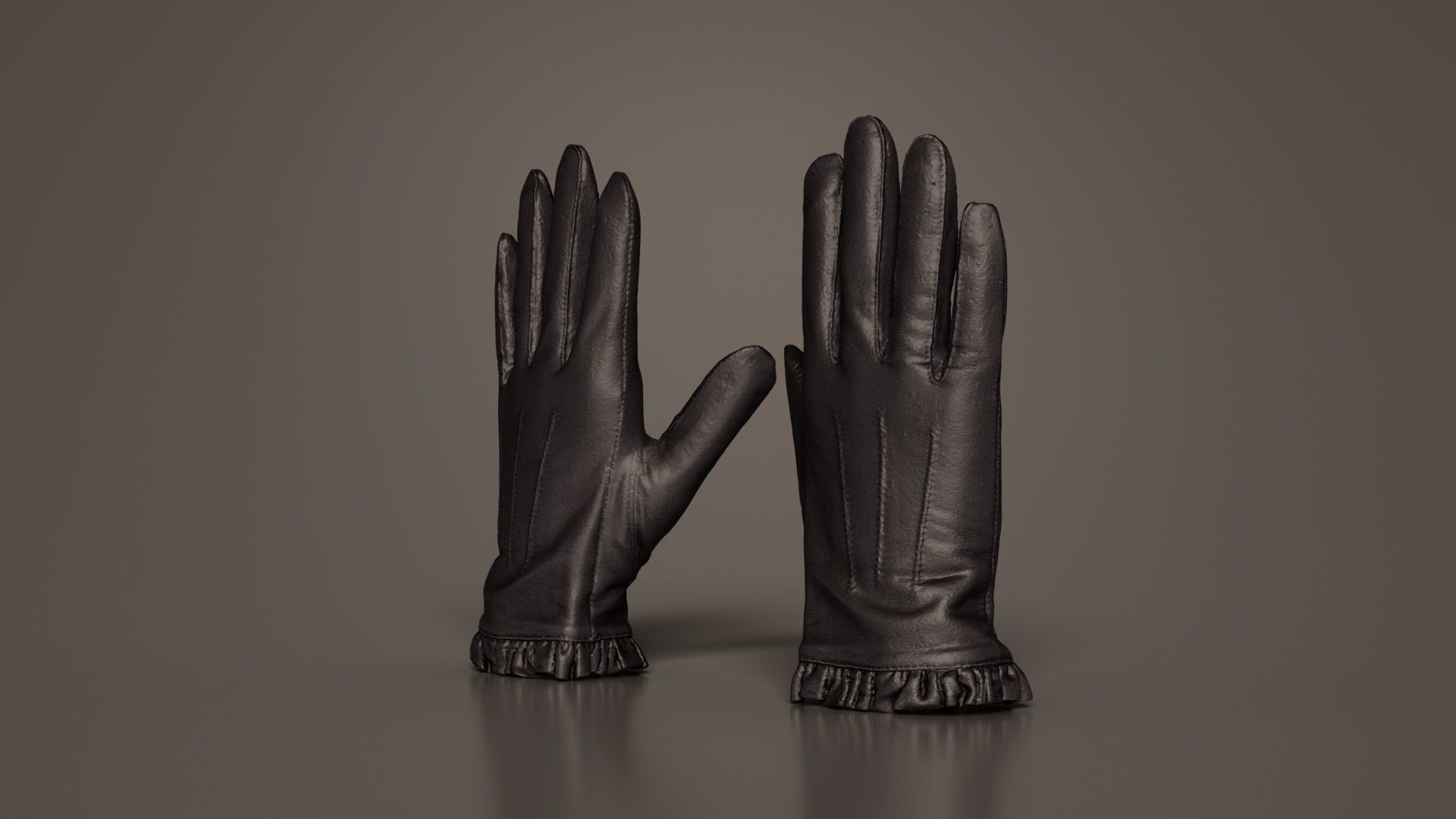 Fringe Gloves Low-poly 3D model_3