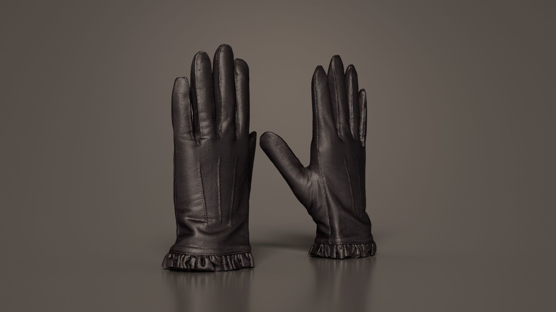 Fringe Gloves Low-poly 3D model_1