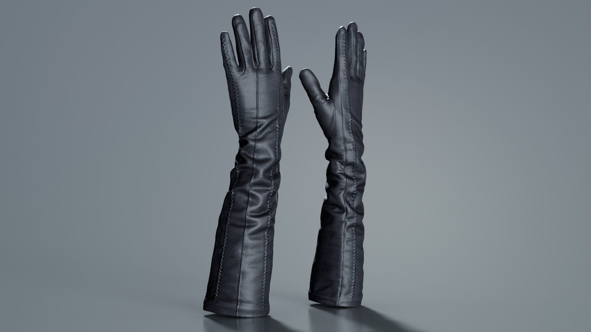 Leather Detail Gloves Low-poly 3D model_1