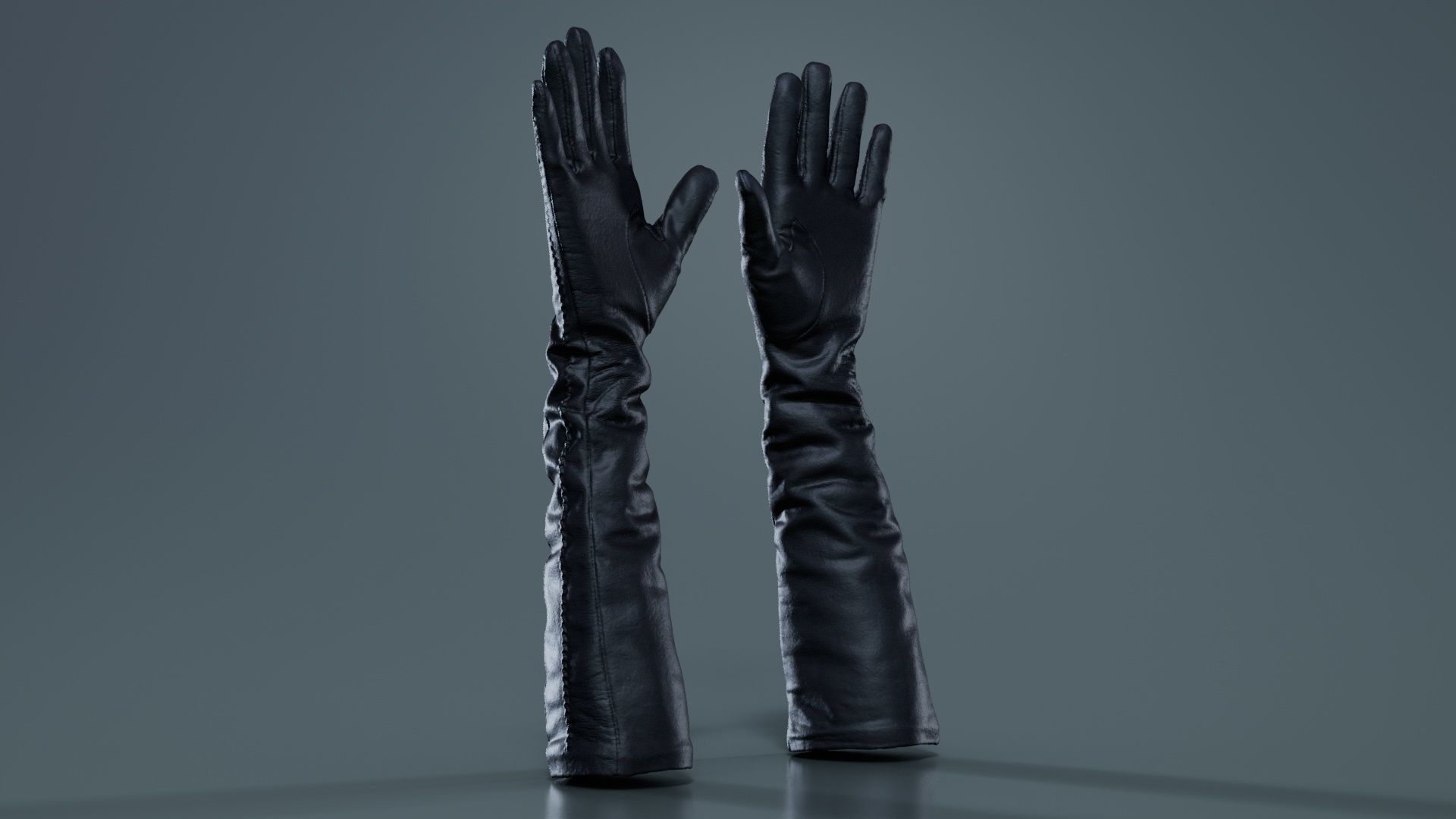 Leather Detail Gloves Low-poly 3D model_7