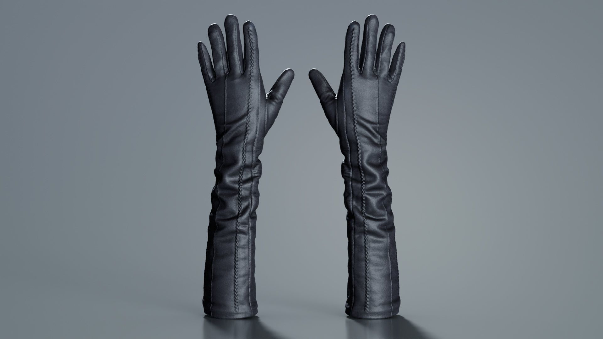 Leather Detail Gloves Low-poly 3D model_4