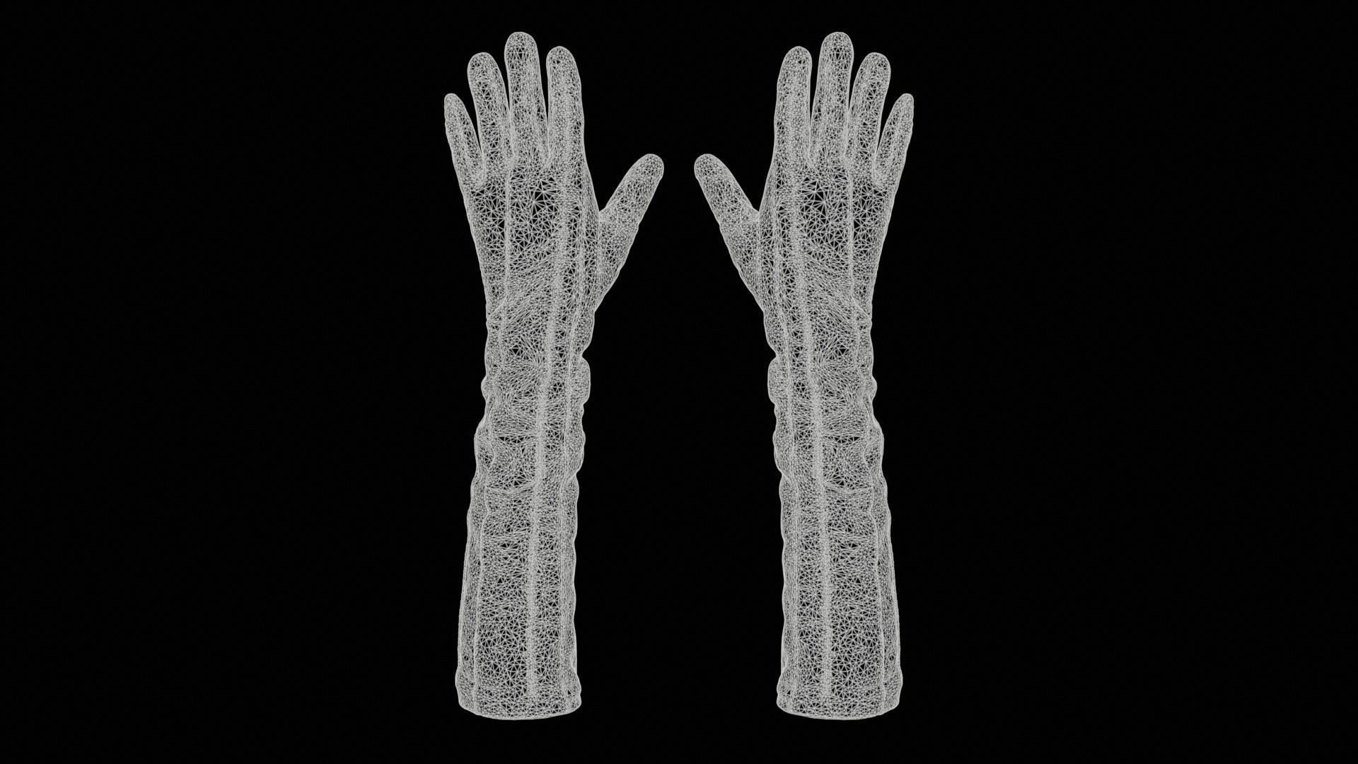 Leather Detail Gloves Low-poly 3D model_11