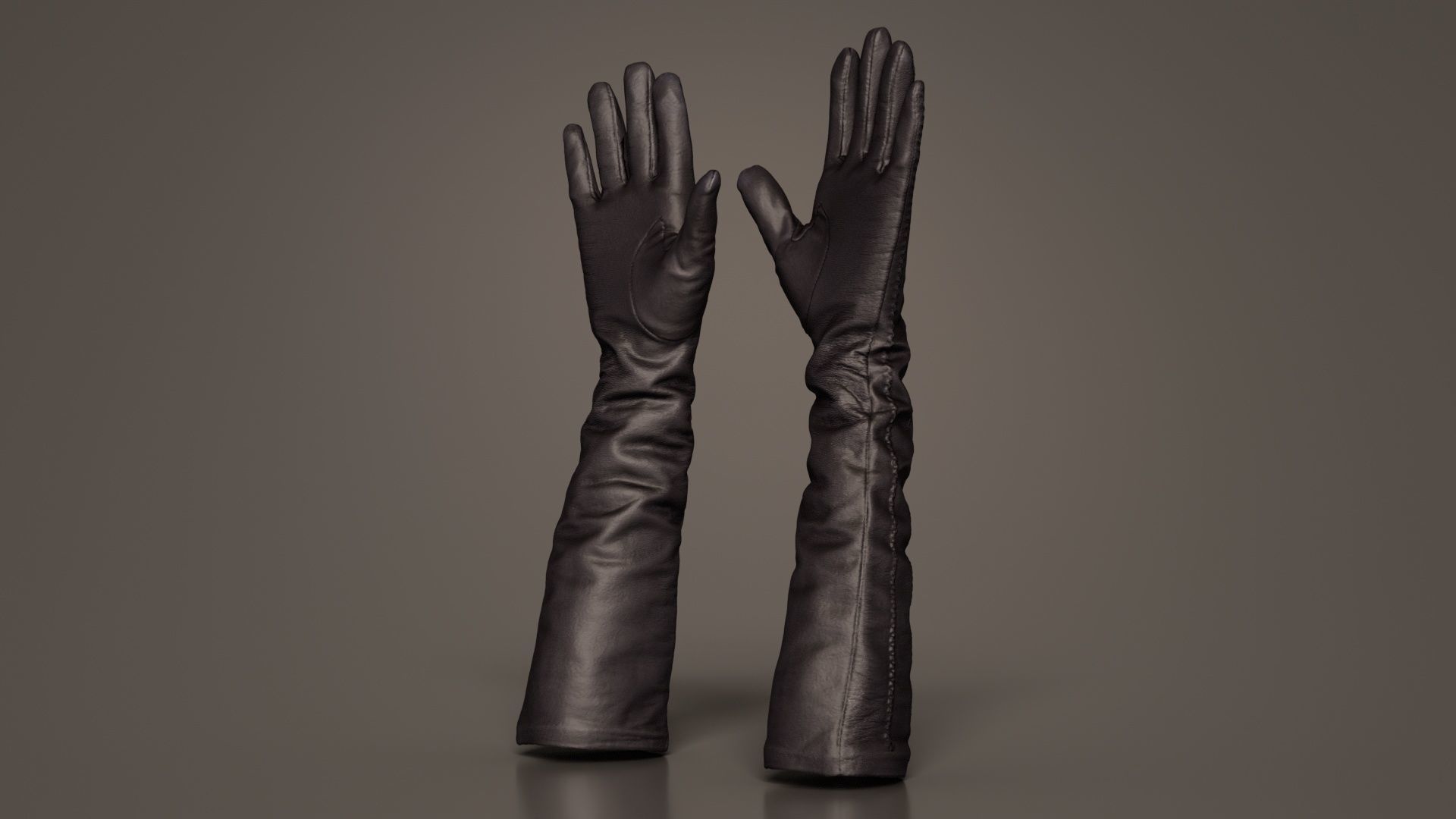 Leather Detail Gloves Low-poly 3D model_8