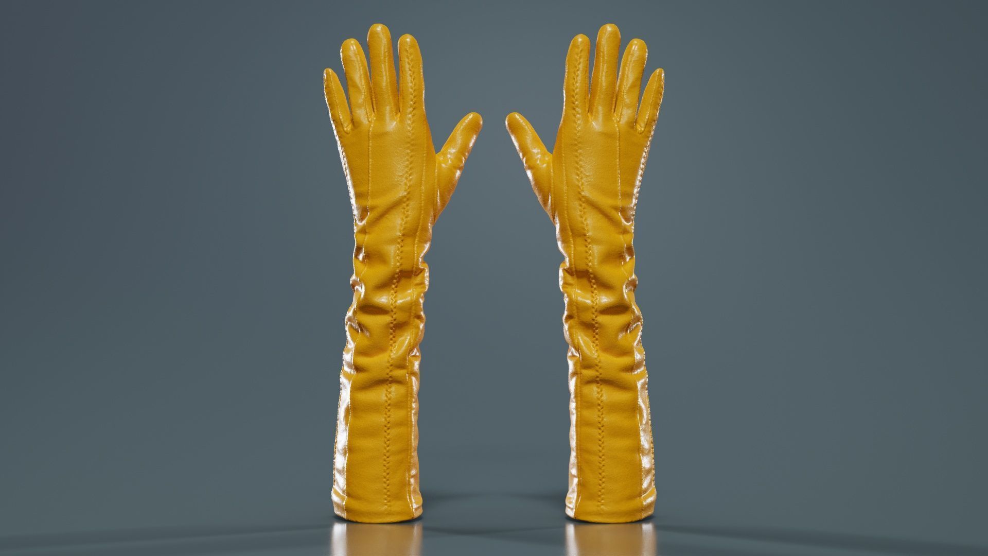 Leather Detail Gloves Low-poly 3D model_12